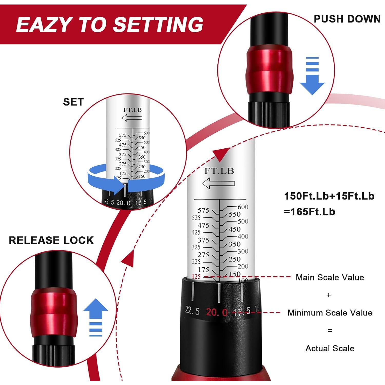 Llave de Torque 3/4 Roartisa 135-815Nm Ajustable Doble Dirección