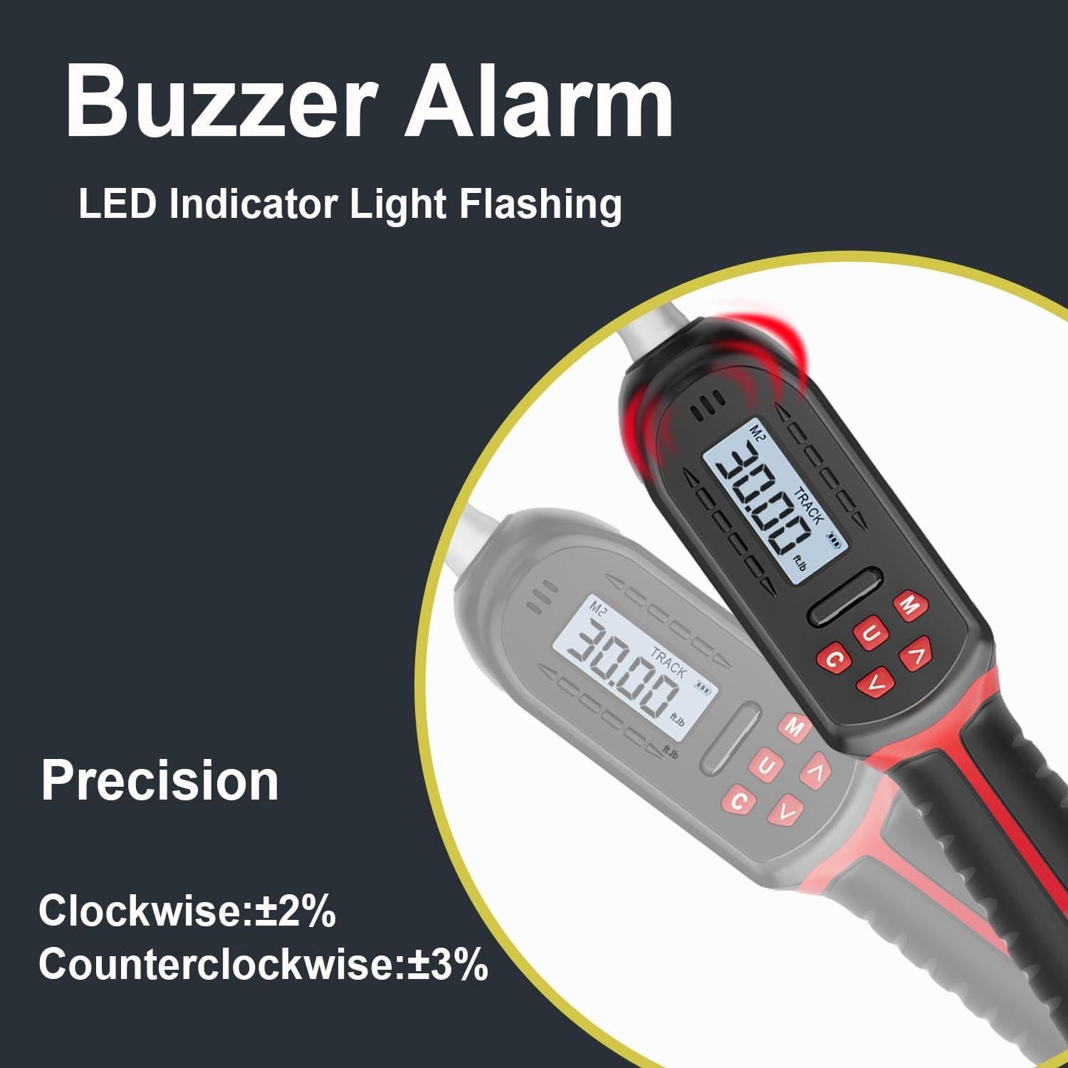 Llave de Torque Ajustable VANPO 0.3-60 N.m 9x12 mm LED Buzzer