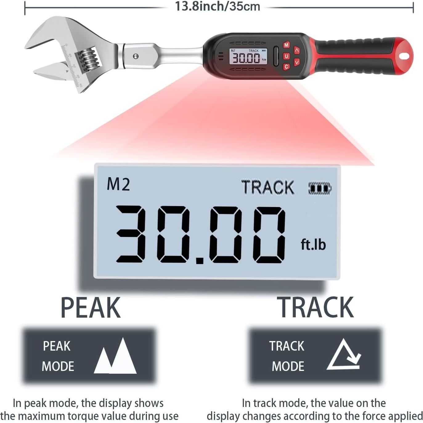 Llave de Torque Ajustable VANPO 0.3-60 N.m 9x12 mm LED Buzzer