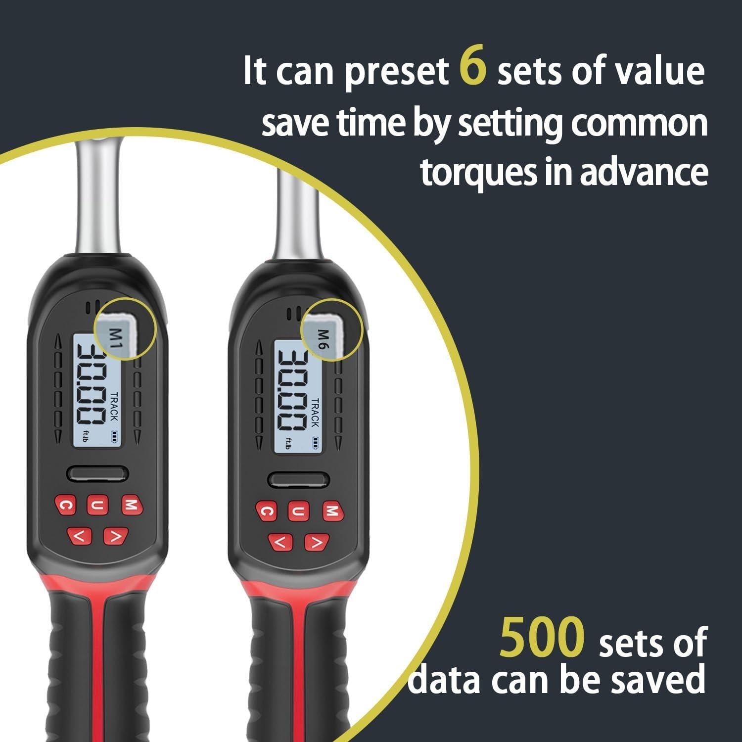 Llave de Torque Ajustable VANPO 0.3-60 N.m 9x12 mm LED Buzzer