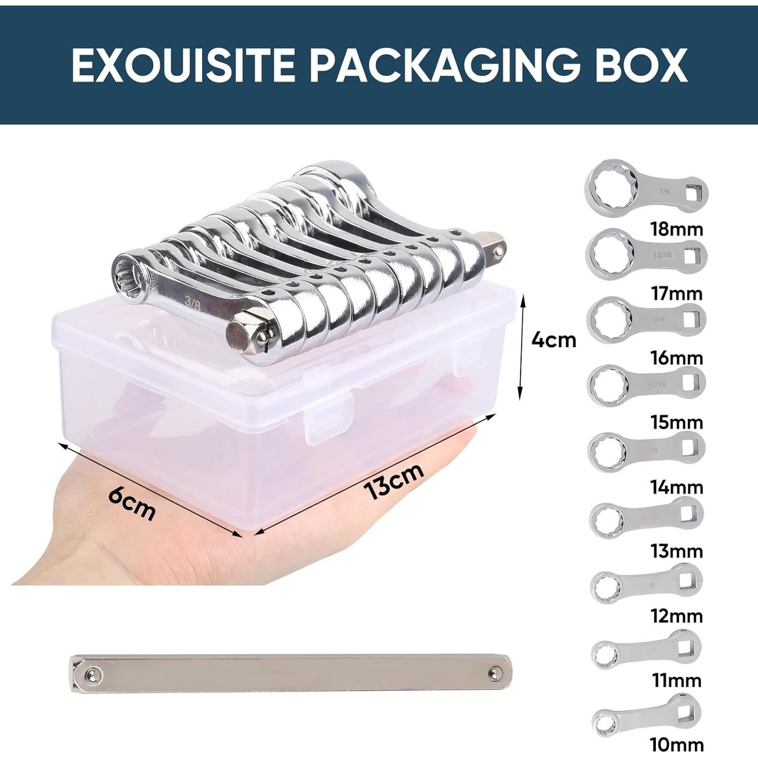 Juego de Adaptadores de Par 9 Piezas CZXCTK 12 Puntos 3/8"