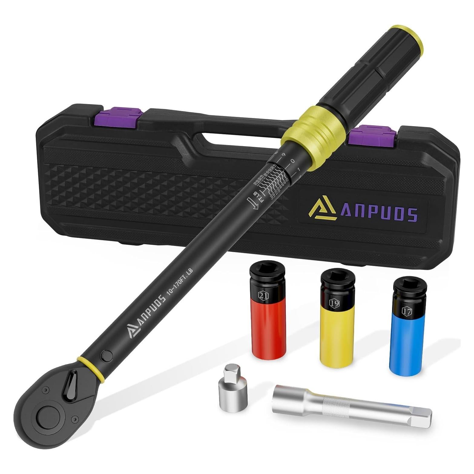 Llave de Torque 1/2" ANPUDS 10-170 Ft-Lb (13.6-230.5 Nm) 6 Piezas