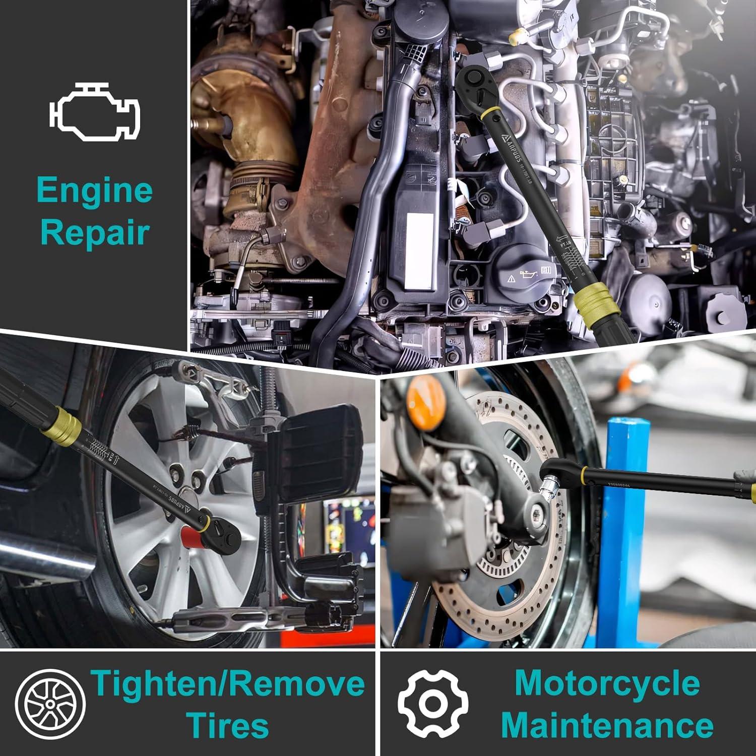 Llave de Torque 1/2" ANPUDS 10-170 Ft-Lb (13.6-230.5 Nm) 6 Piezas