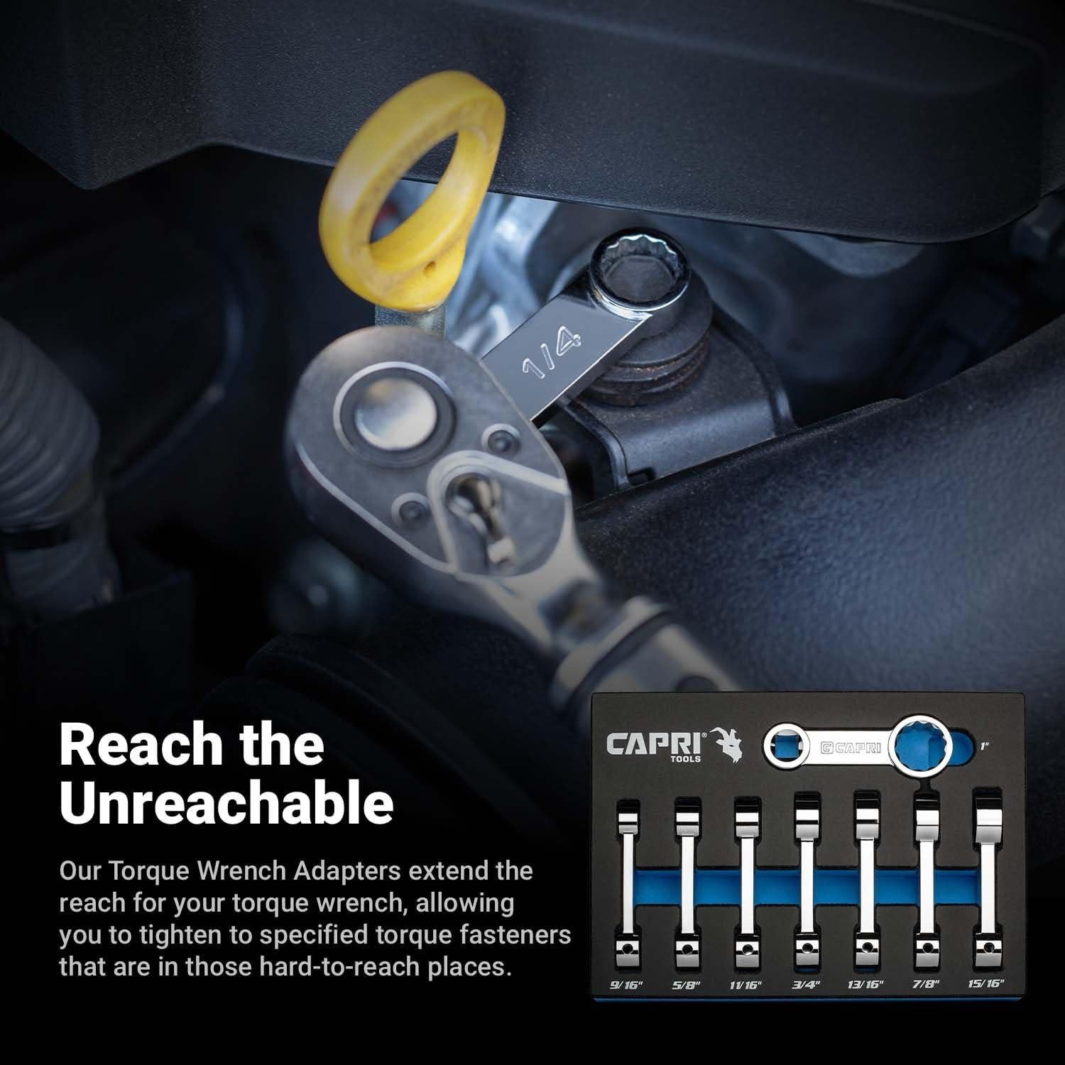 Juego de Adaptadores de Torque 1/2" Capri Tools 8 Piezas SAE
