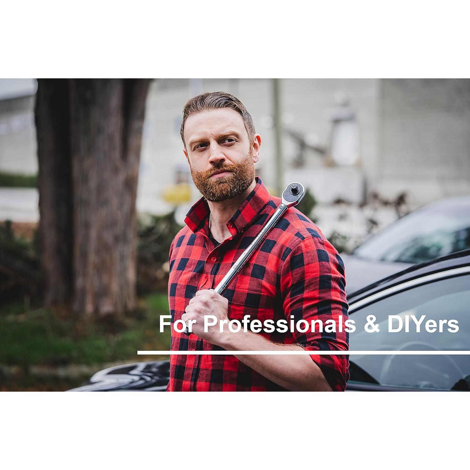 Llave de Torque de Clic Doble Dirección 1/2" 10-150 lb-pie