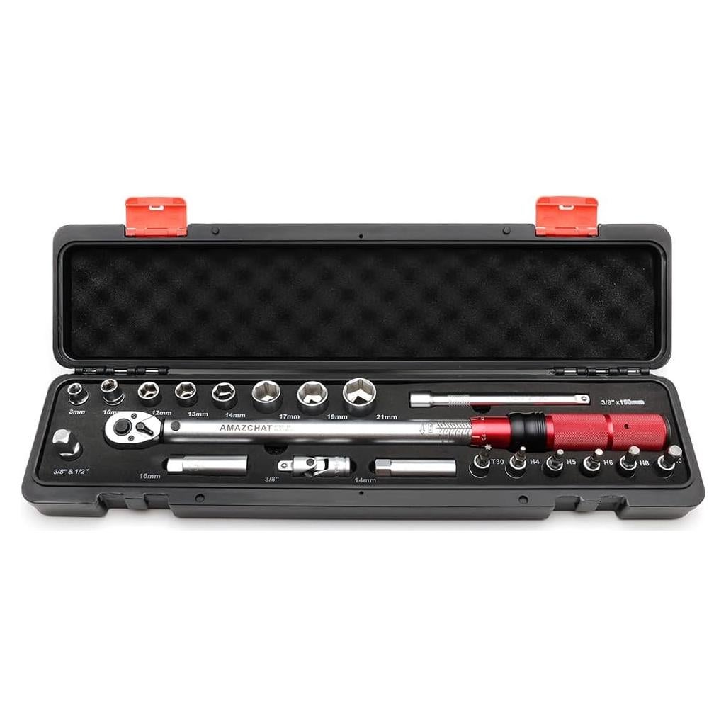 Juego de Llave de Torque 1/4, 3/8 y 1/2" AMAZCHAT 2-220Nm