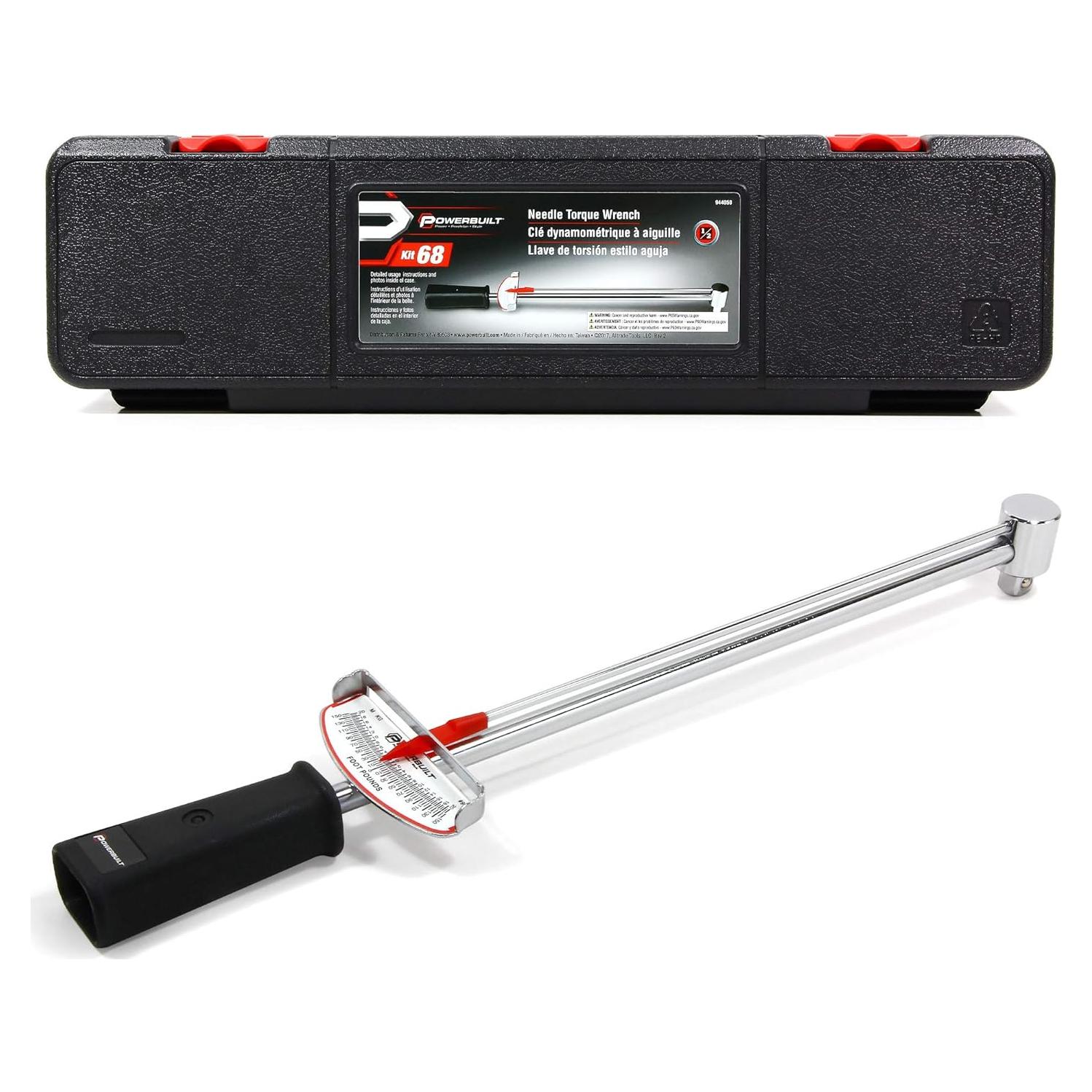 Llave de Torque de Aguja Powerbuilt 1/2" 0-203 N·m 944050