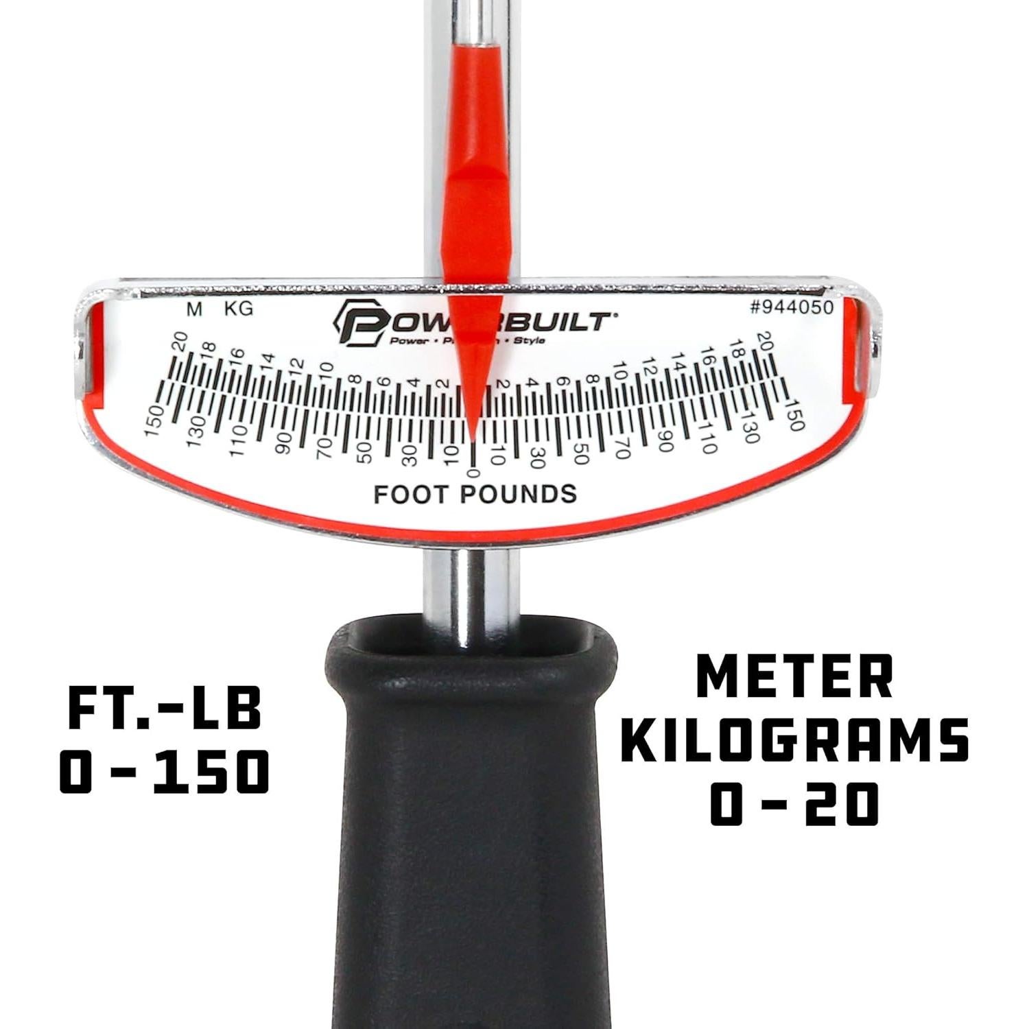 Llave de Torque de Aguja Powerbuilt 1/2" 0-203 N·m 944050