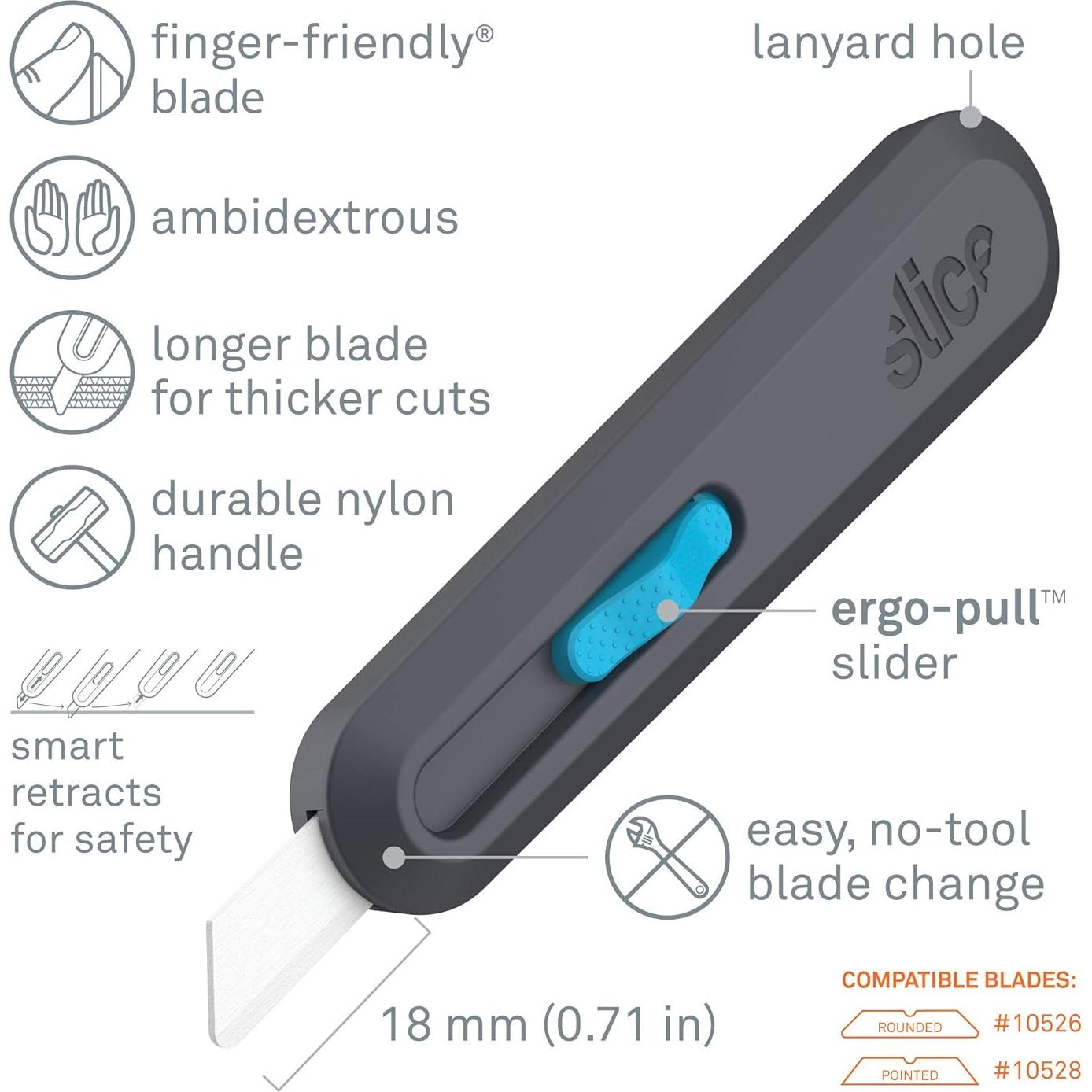 Cuchillo de Utilidad Slice Smart-Retract 8.9cm Cerámica Azul