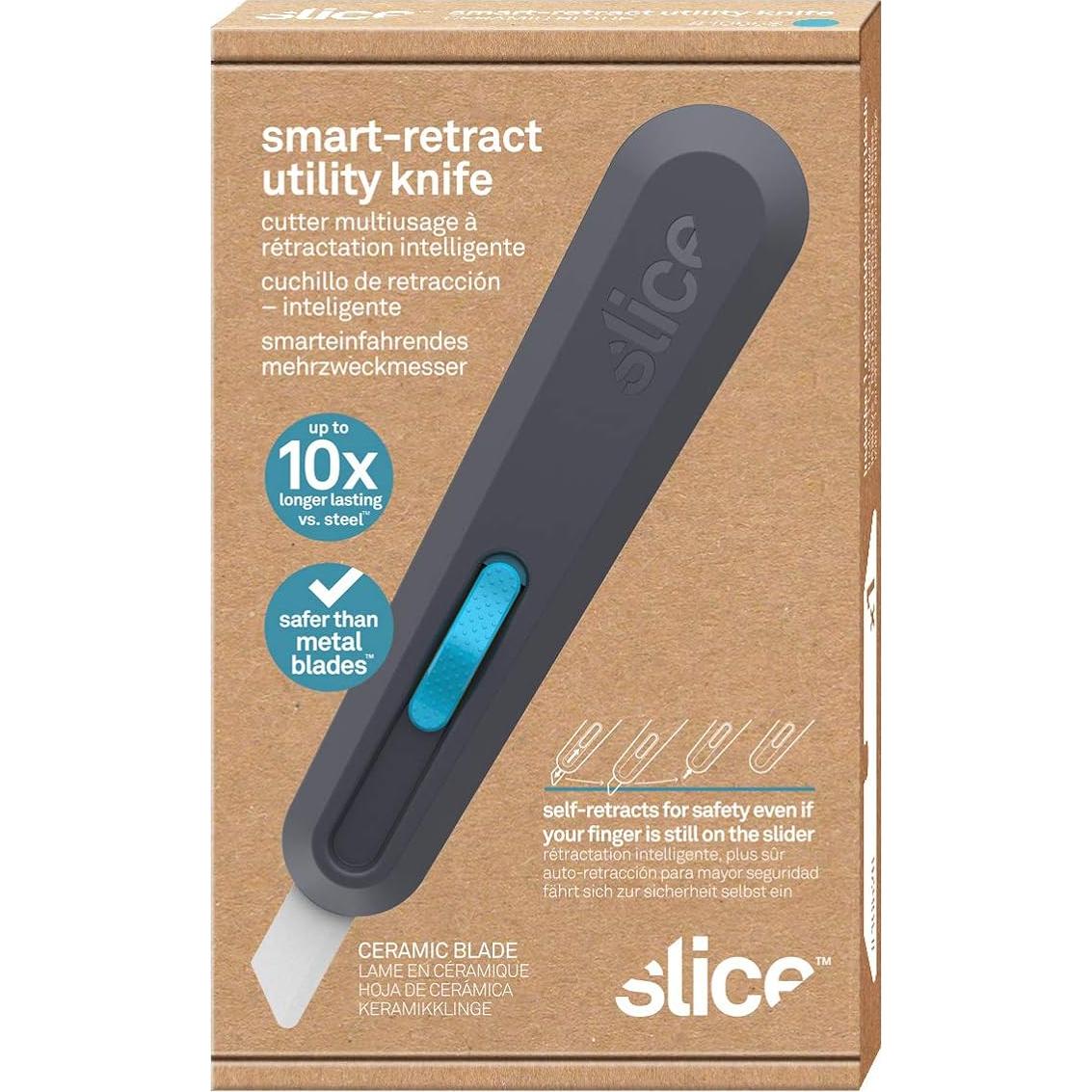 Cuchillo de Utilidad Slice Smart-Retract 8.9cm Cerámica Azul