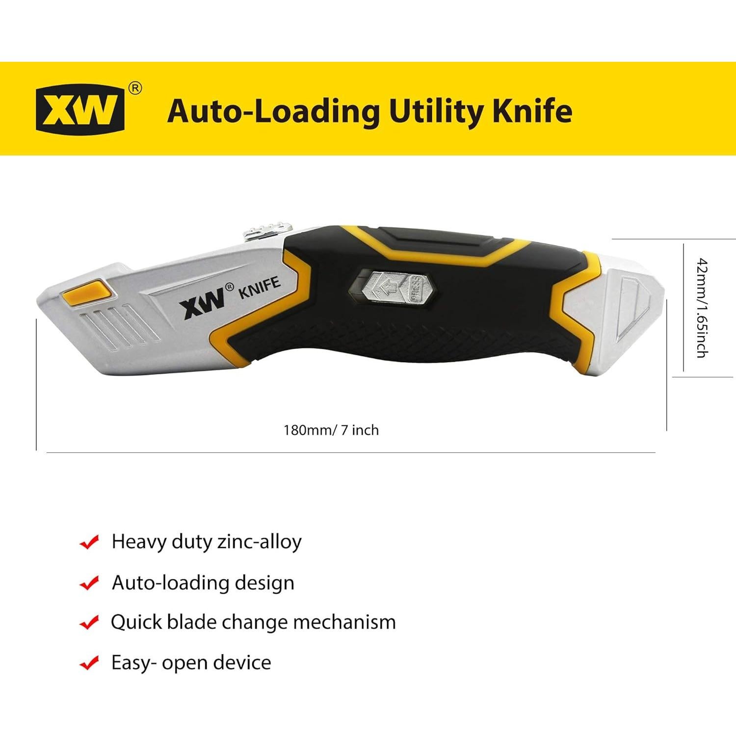 Cuchillo Utility Automático XW con 5 Cuchillas y 10 de Regalo