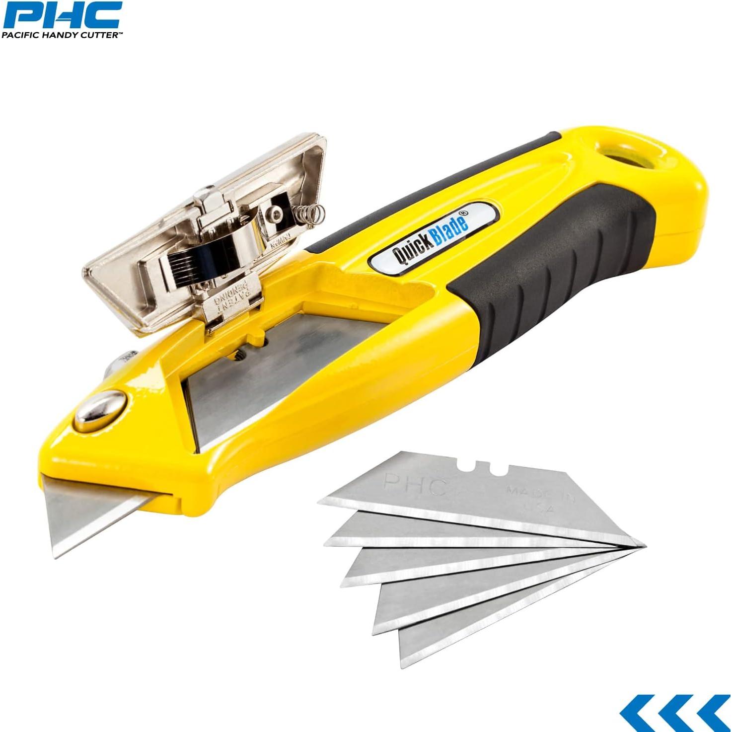 Cuchillo Utility Autocargable Pacific Handy Cutter QBA375 Amarillo