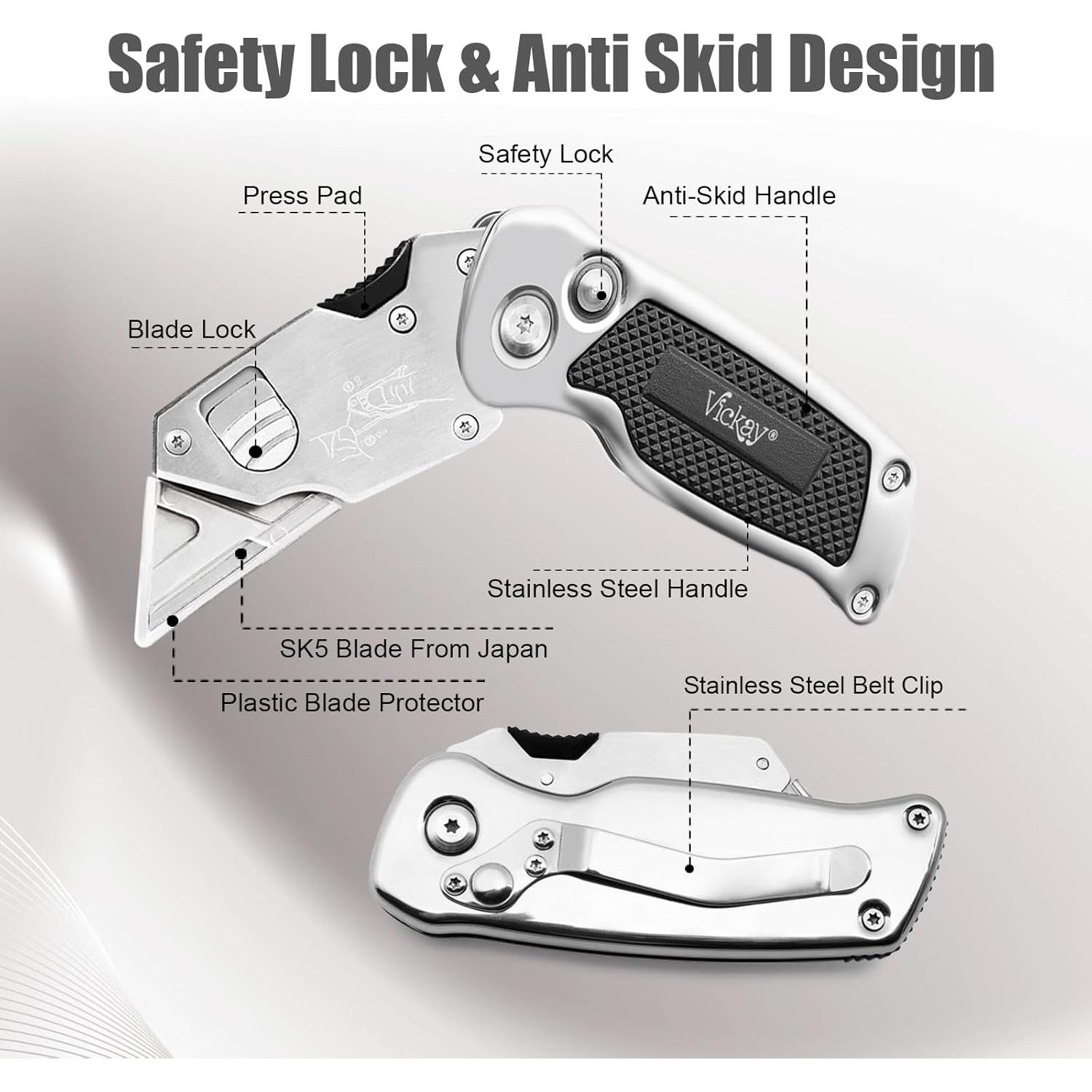 Cortador de Cajas Vickay Utility Plegable Acero Inoxidable 16cm