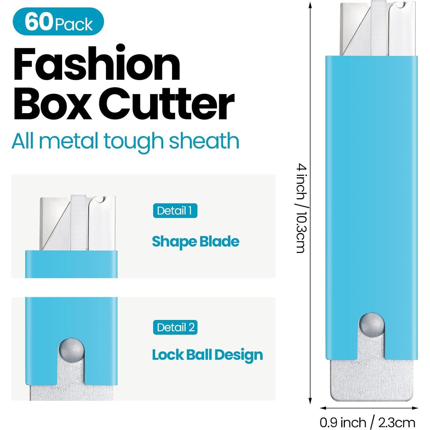 Cortadores de Cajas Retráctiles Gisafai - 60 Piezas 103x23mm