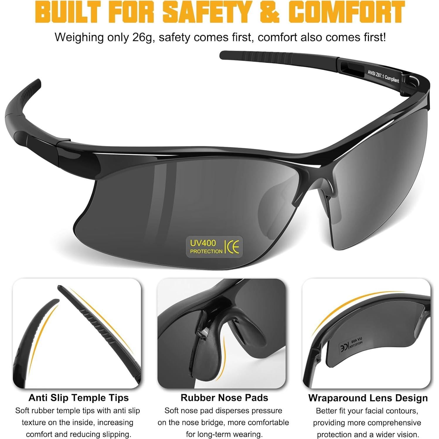 Paquete de 12 Gafas de Seguridad Antivaho OXG - Protección UV400