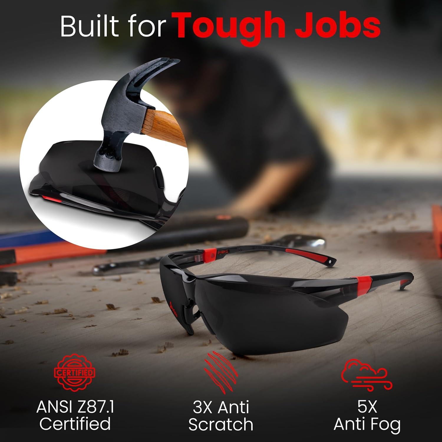 Gafas de Seguridad AceOptics Z87.1 Anti-Niebla UV Lentes Tintados