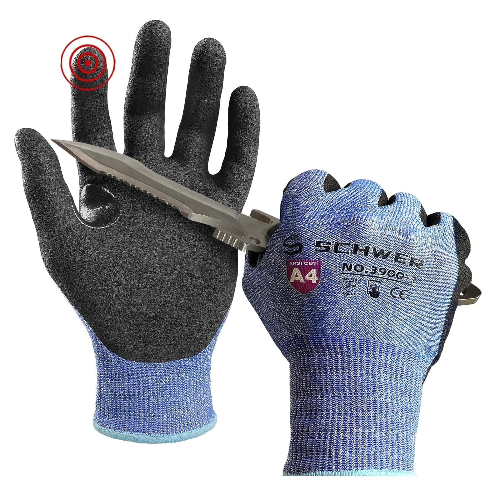 Guantes de Trabajo Schwer AR3900 A4 Anti Corte Azul S