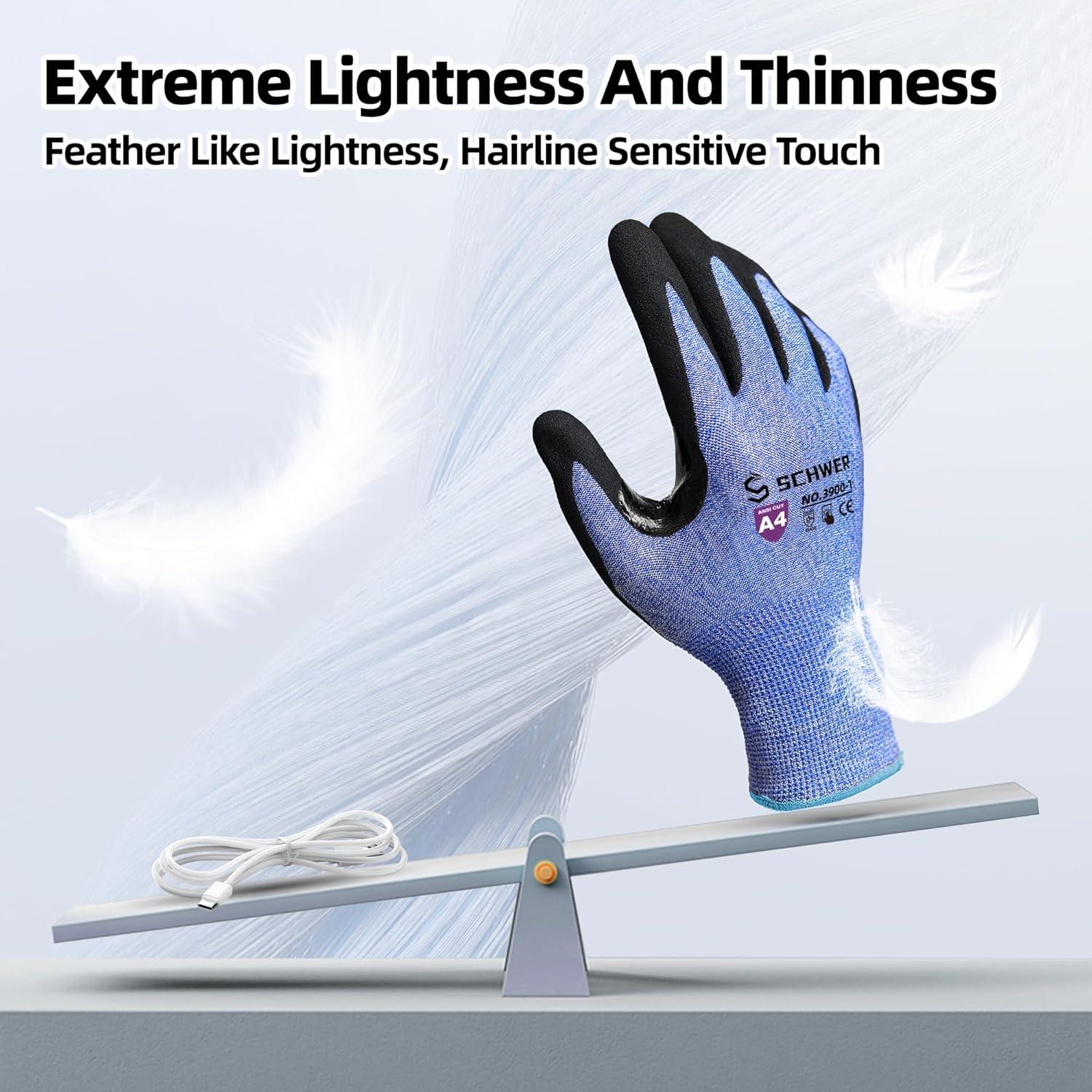 Guantes de Trabajo Schwer AR3900 A4 Anti Corte Azul S