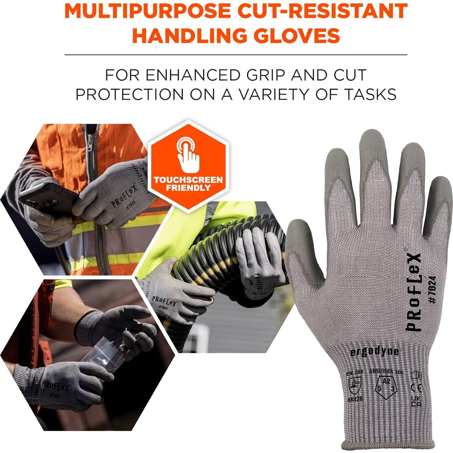 Guantes de Trabajo Ergodyne ProFlex 7024 Resistentes a Cortes A2