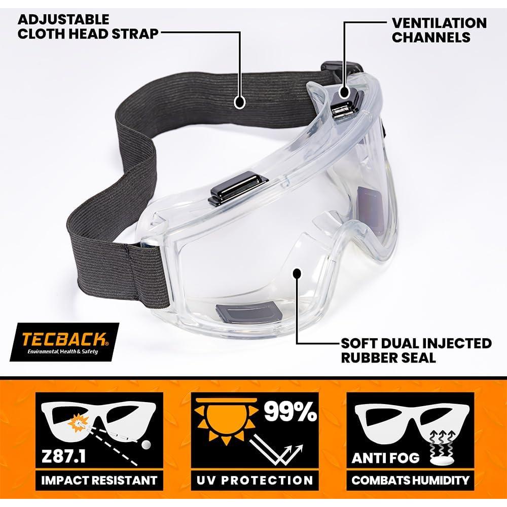 Gafas de Seguridad Anti-Niebla Tecback con Lentes Claras