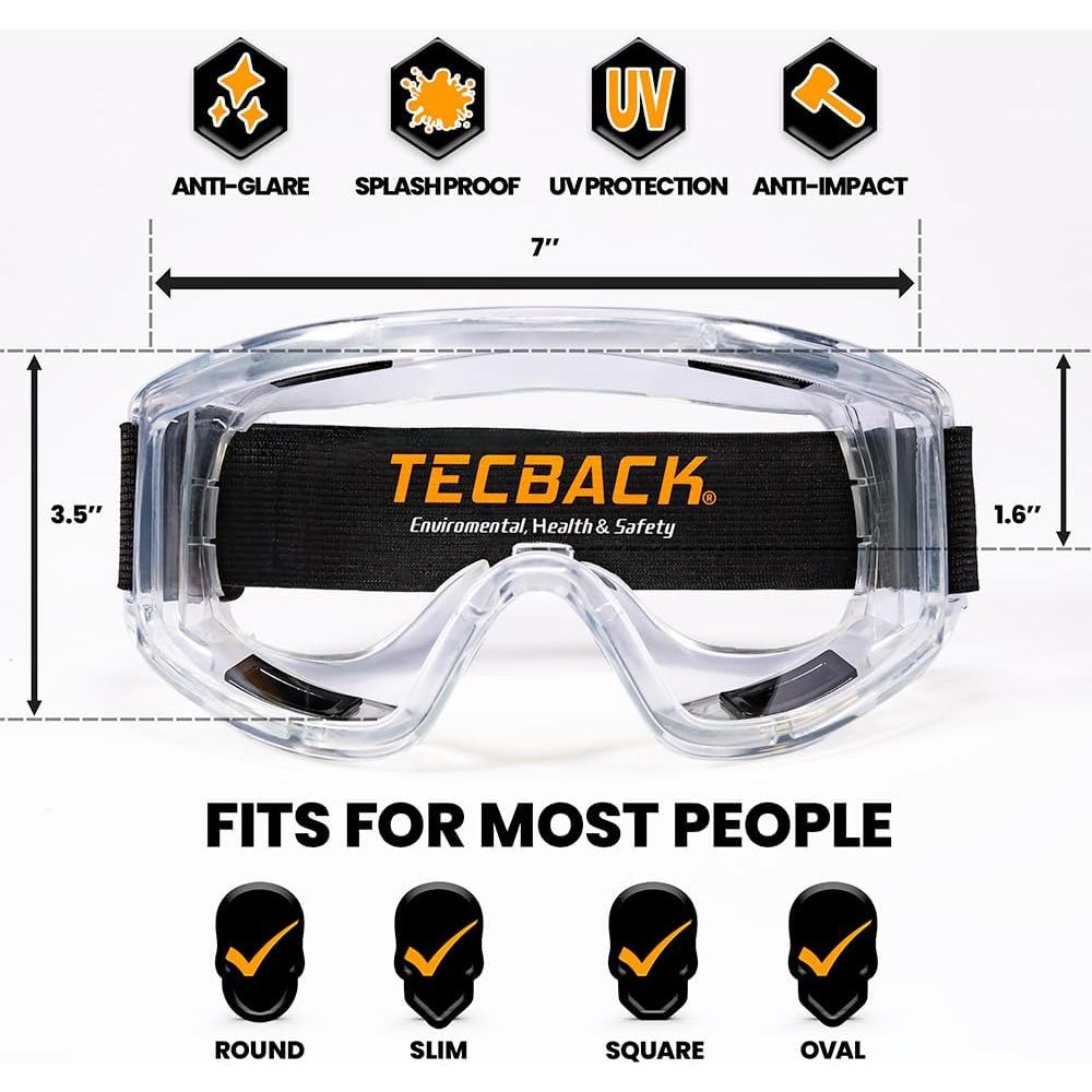 Gafas de Seguridad Anti-Niebla Tecback con Lentes Claras