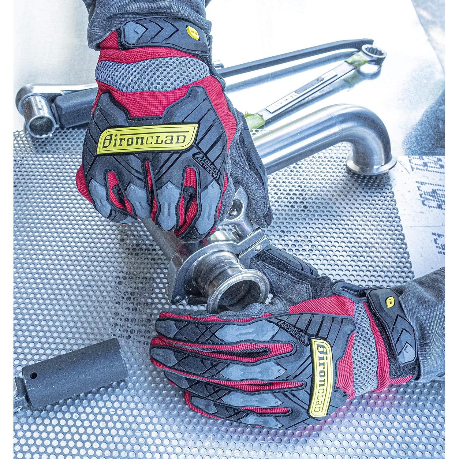 Guantes de Trabajo Ironclad Command Impact A5 Rojo - Talla M