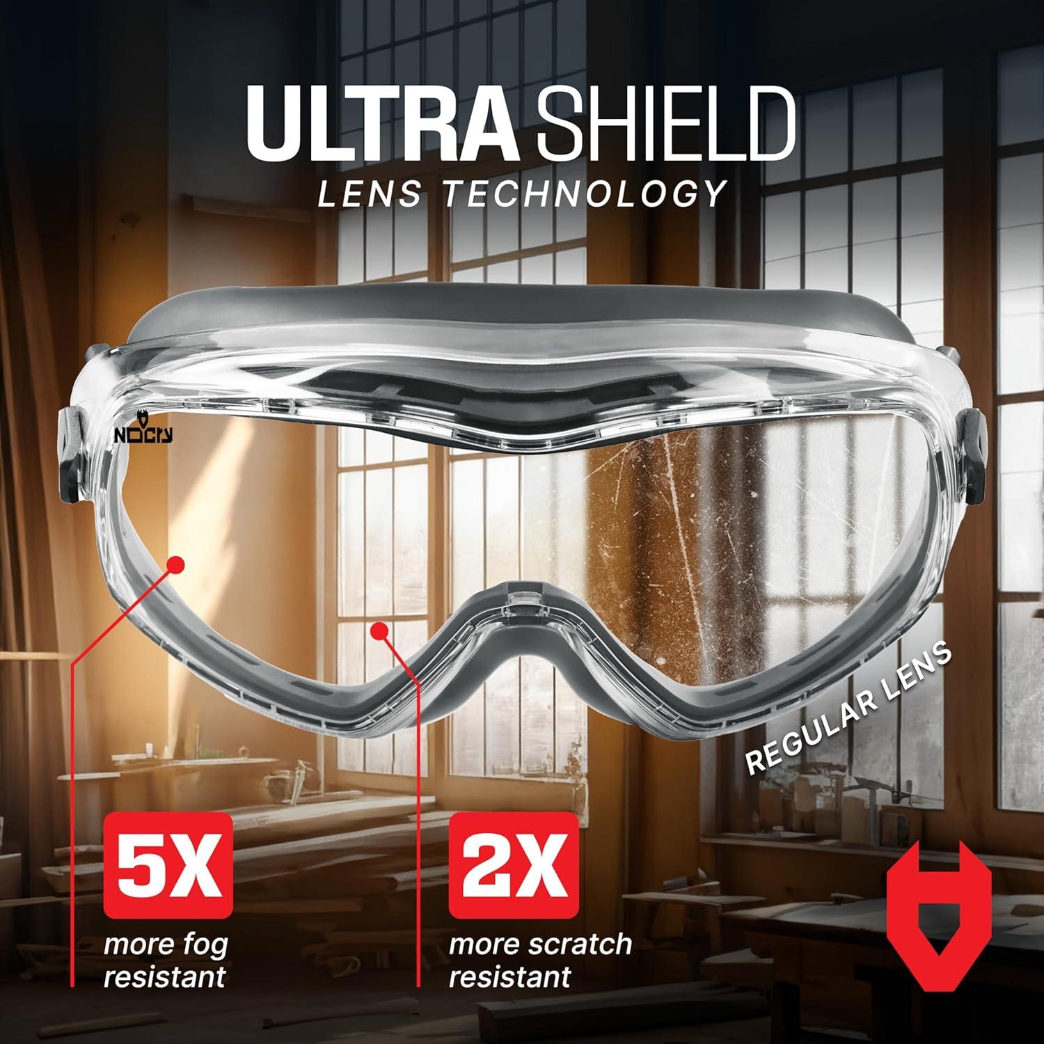 Gafas de Seguridad NoCry UltraShield+ Anti Niebla y Rayones