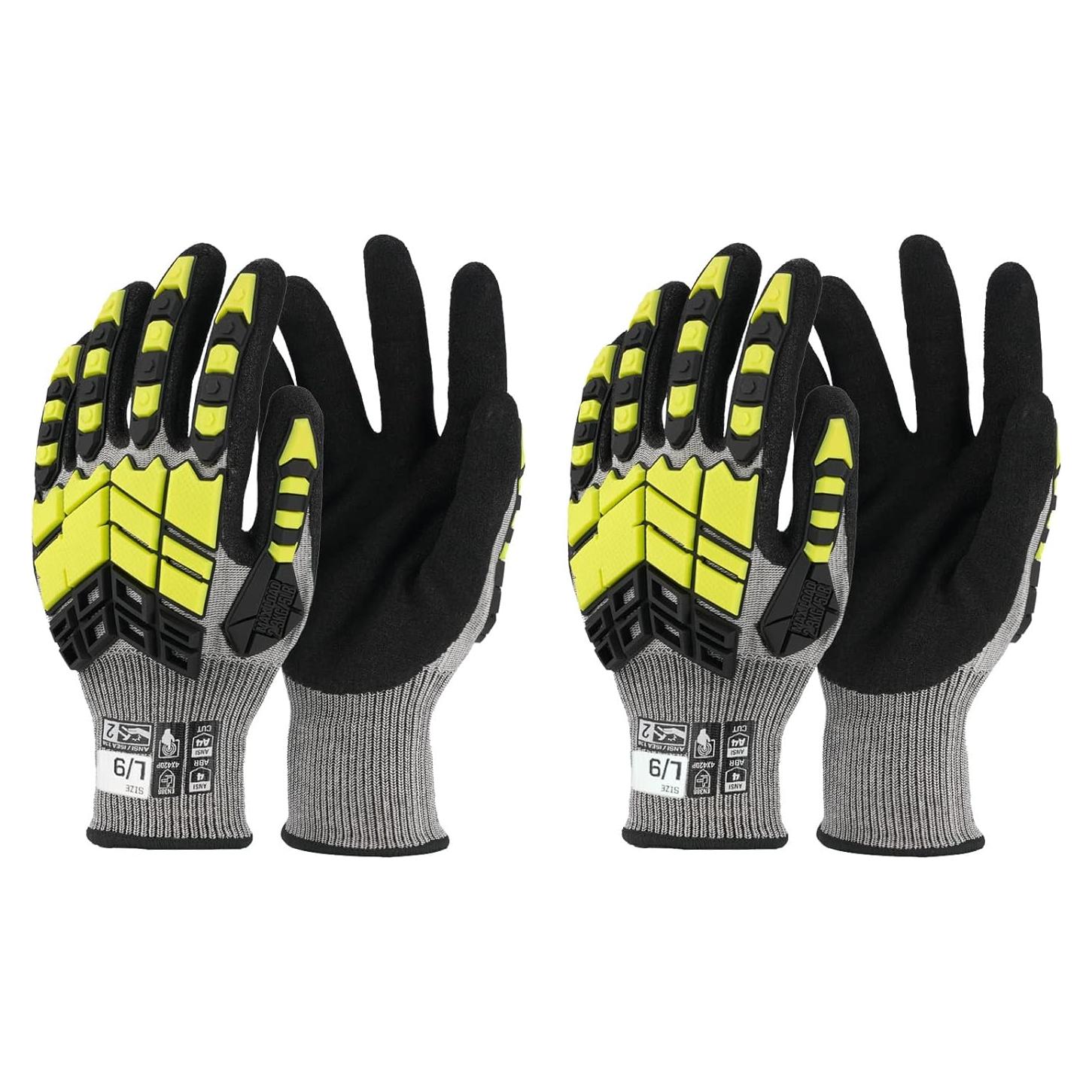 Guantes de Trabajo de Seguridad Graloky Talla Grande 2 Pares