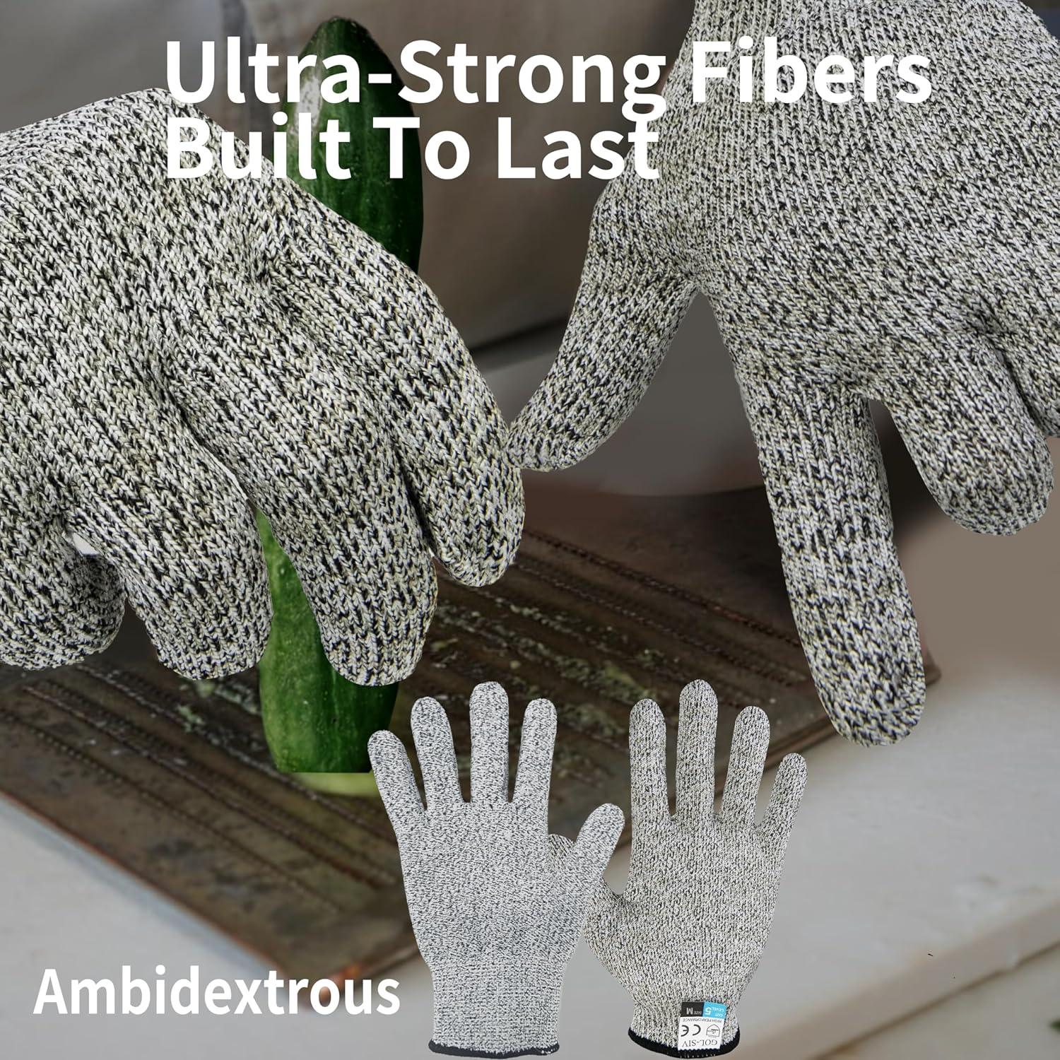 Guantes Resistentes a Cortes A5 GOL-SIV Talla M Gris