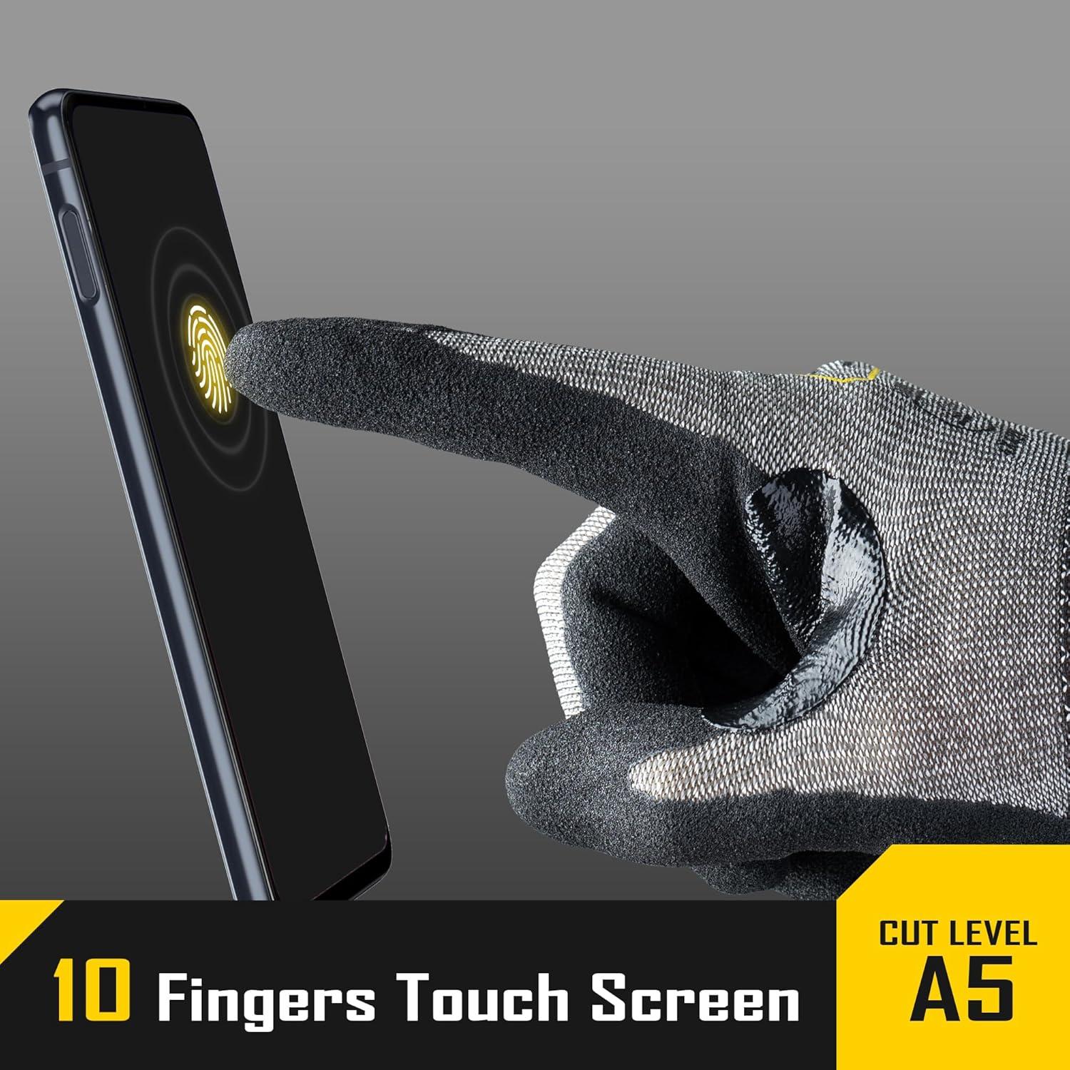 Guantes Resistentes a Cortes A5 COOLJOB - 3 Pares, Antideslizantes