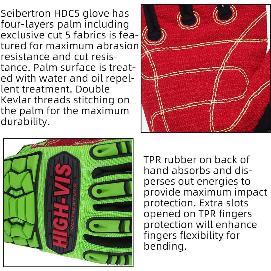 Guantes de seguridad Seibertron HDC5 XL Resistente a cortes