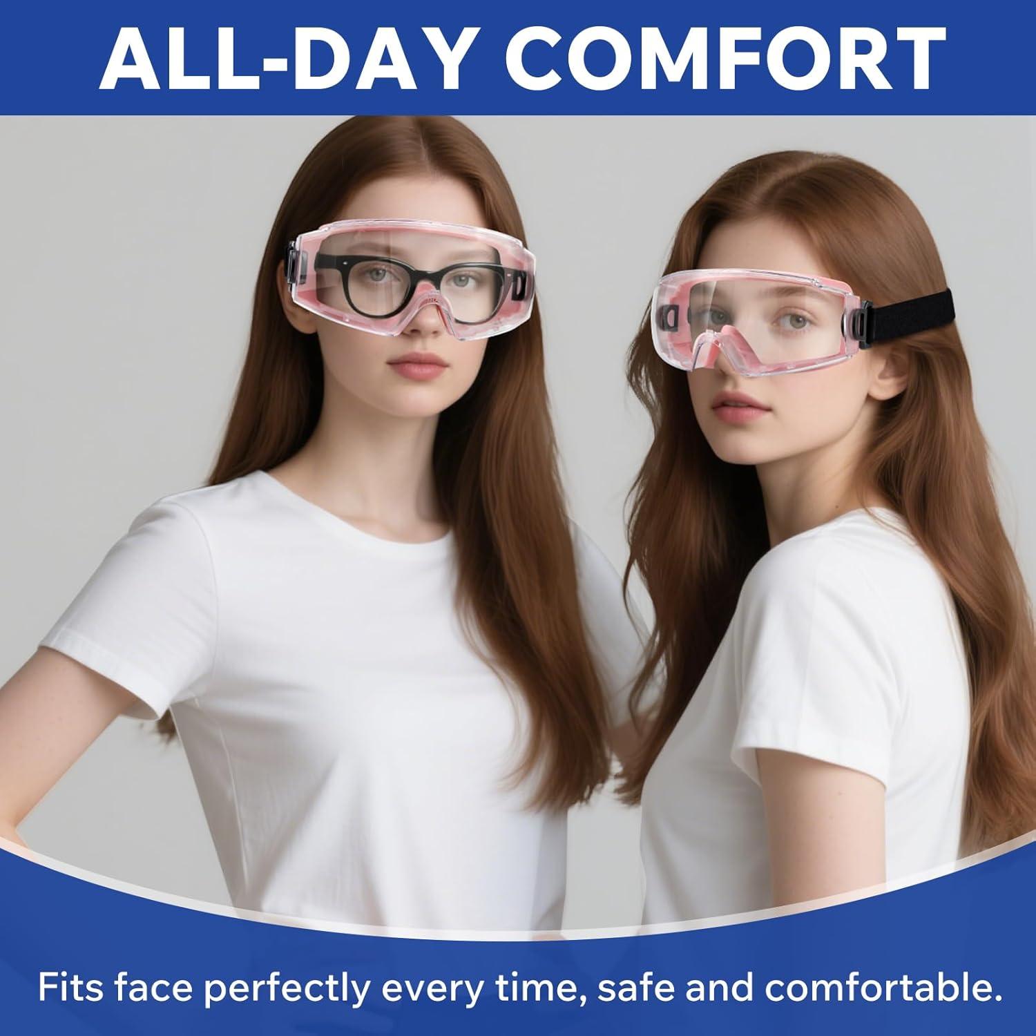 Gafas de Seguridad sobre Gafas 4-FQ Rosa ANSI Z87.1 Antiempañante