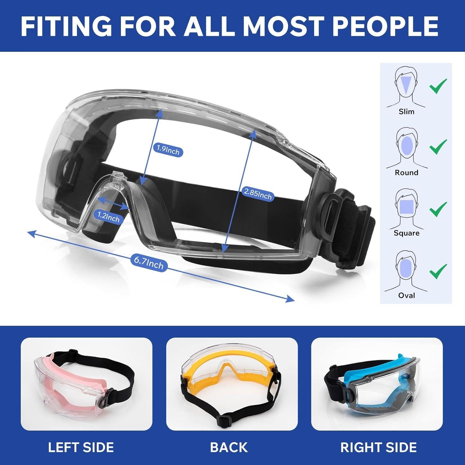 Gafas de Seguridad sobre Gafas 4-FQ Rosa ANSI Z87.1 Antiempañante