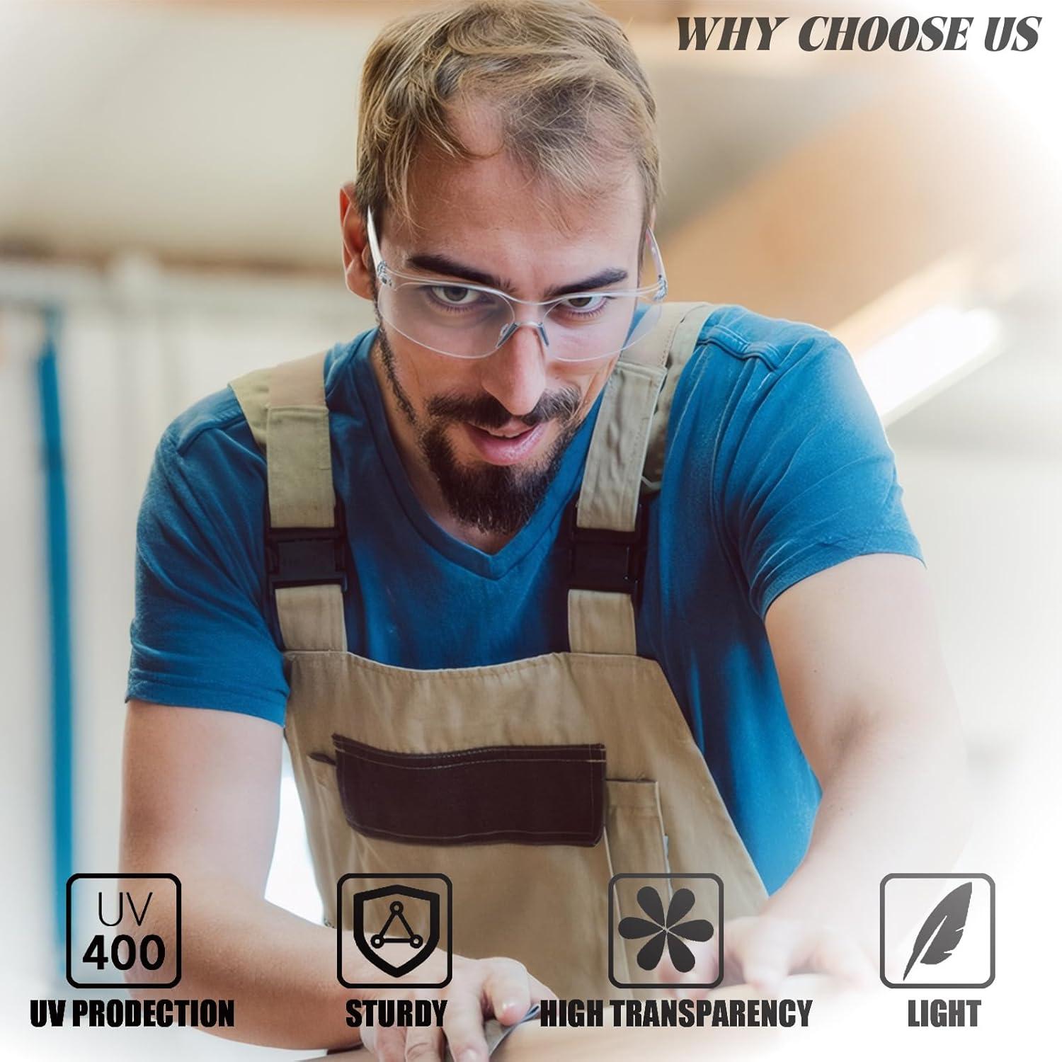 Gafas de Seguridad MIUSKATL ANSI Z87.1 - 12 Pares Resistentes a Rayones