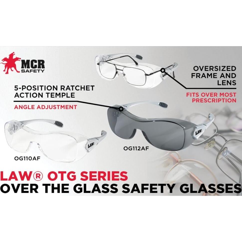 Gafas de Seguridad MCR Law OTG Antivaho Lente Gris 1 Par