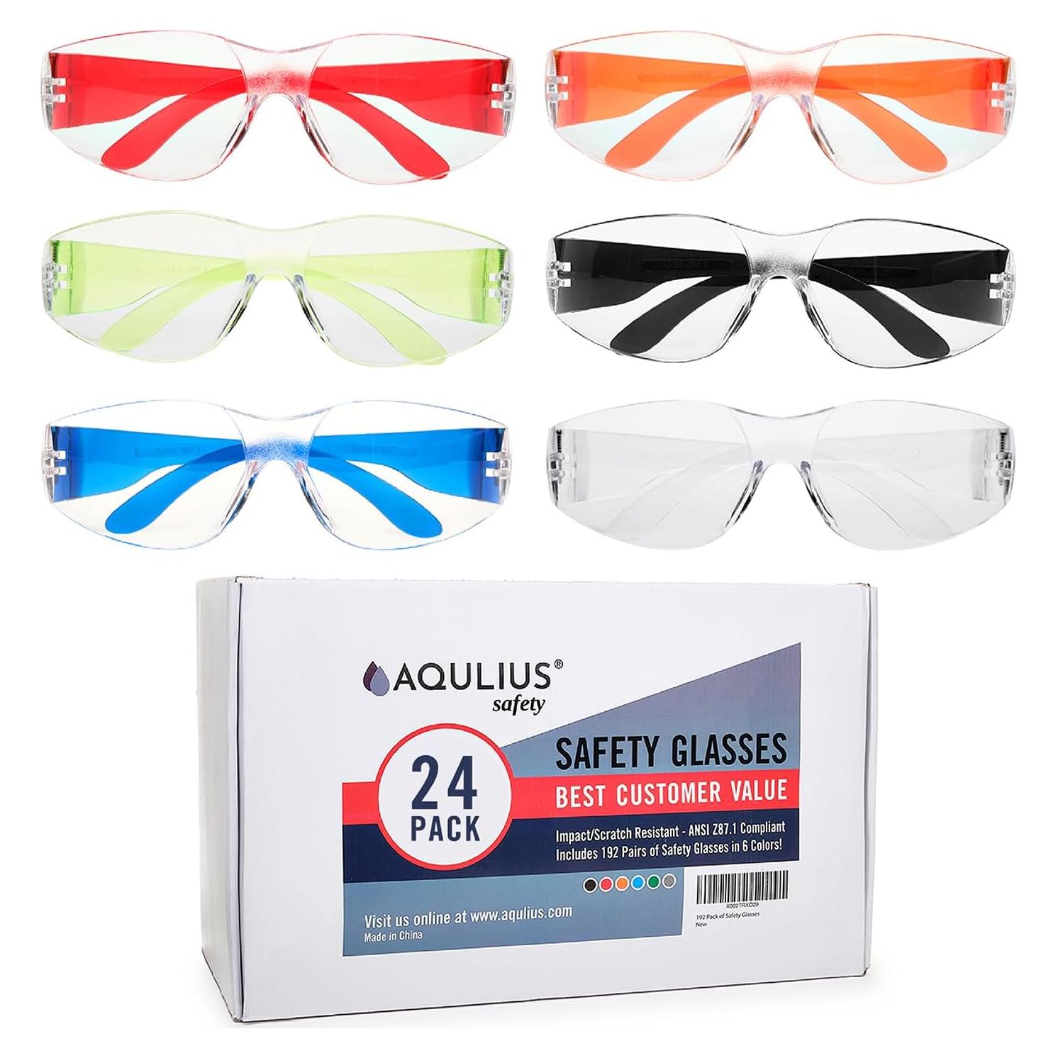 Gafas de Seguridad Aqulius 24 Unidades ANSI Z87.1 Resistentes