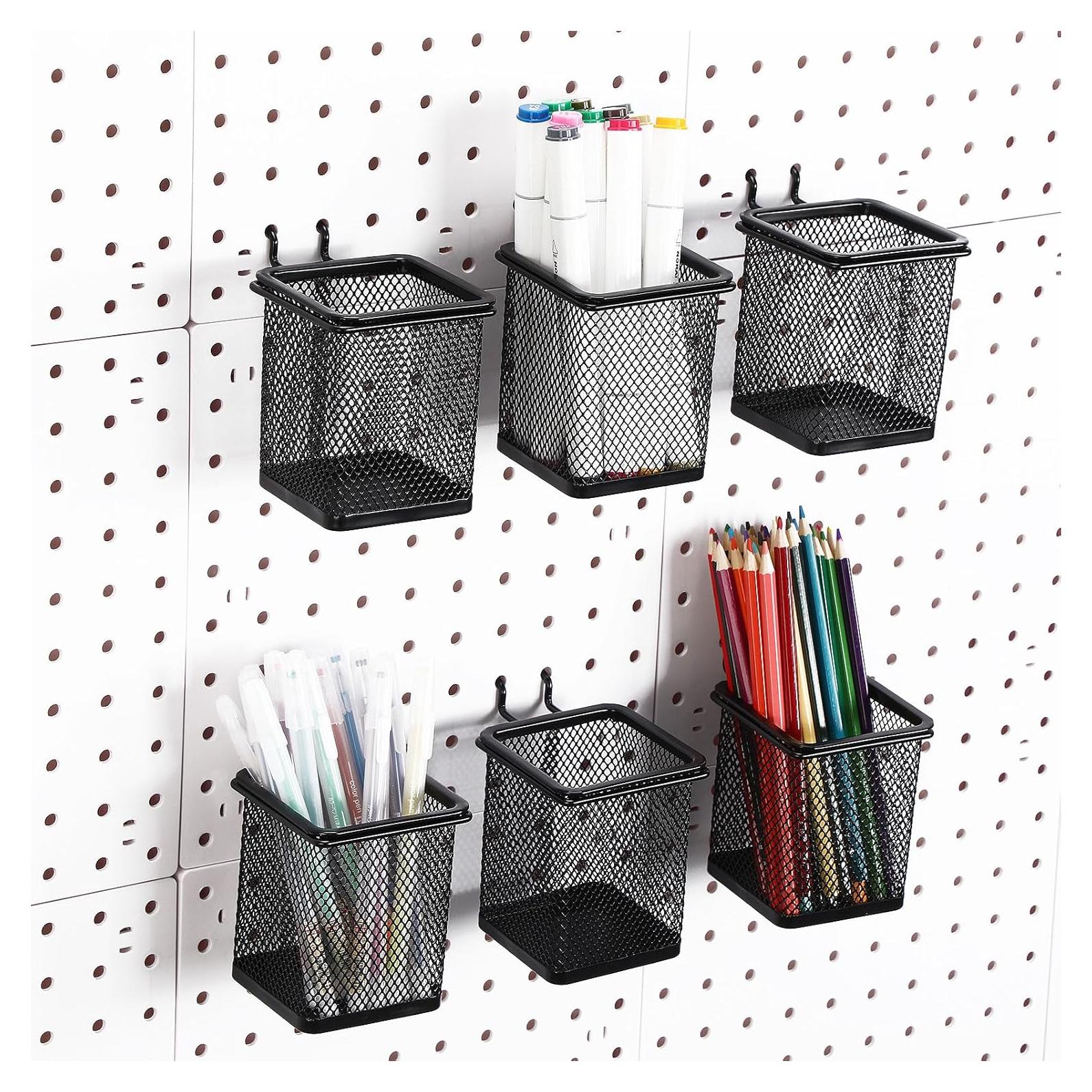 6 Tazas Cuadradas de Metal para Tablero Perforado Colingmill