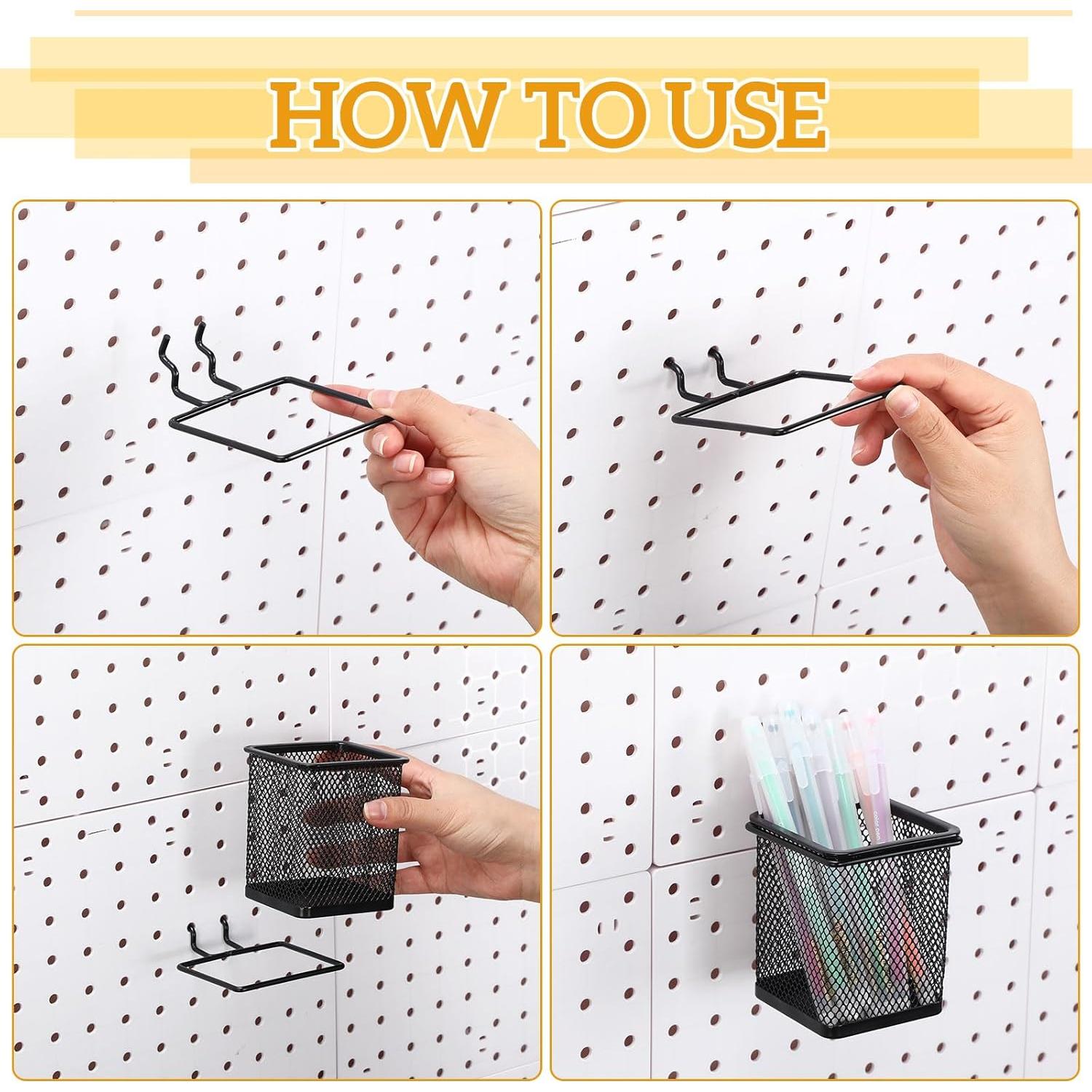 6 Tazas Cuadradas de Metal para Tablero Perforado Colingmill