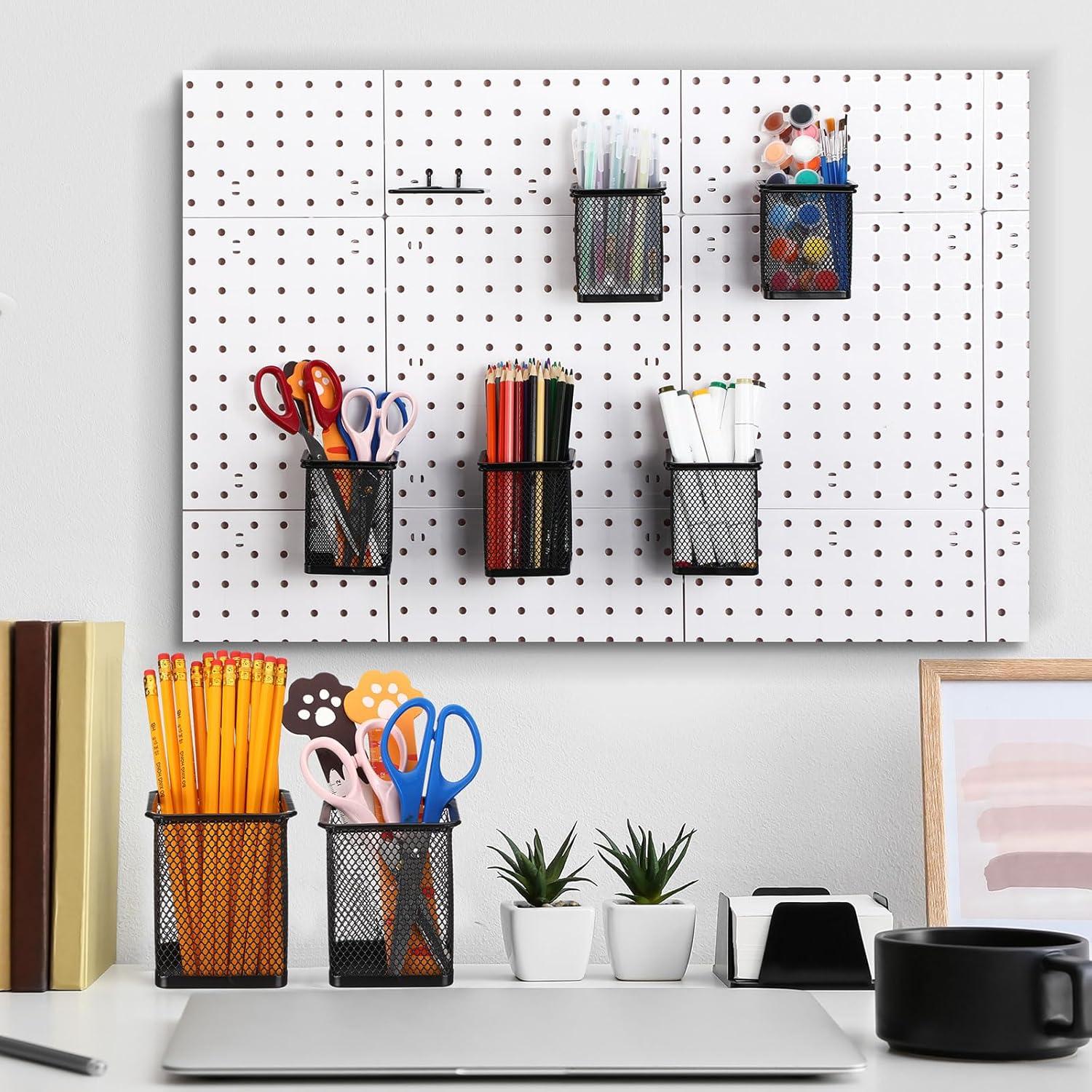 6 Tazas Cuadradas de Metal para Tablero Perforado Colingmill