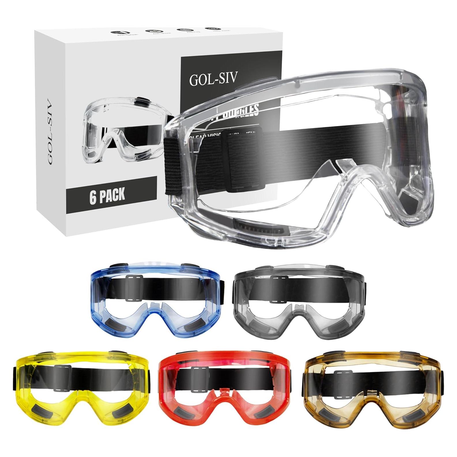 Paquete de 6 Gafas de Seguridad Antivaho ANSI Z87.1