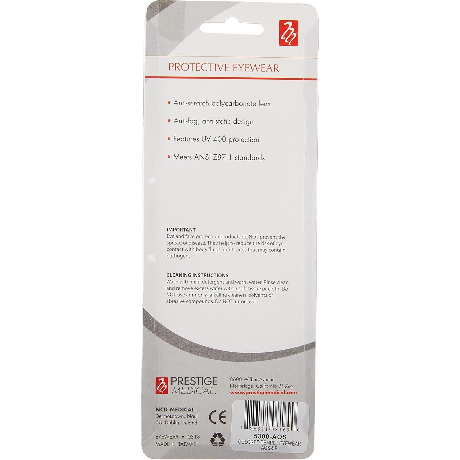 Gafas de Protección Prestige Medical UV 1.75 oz Lentes Anti-Rayones