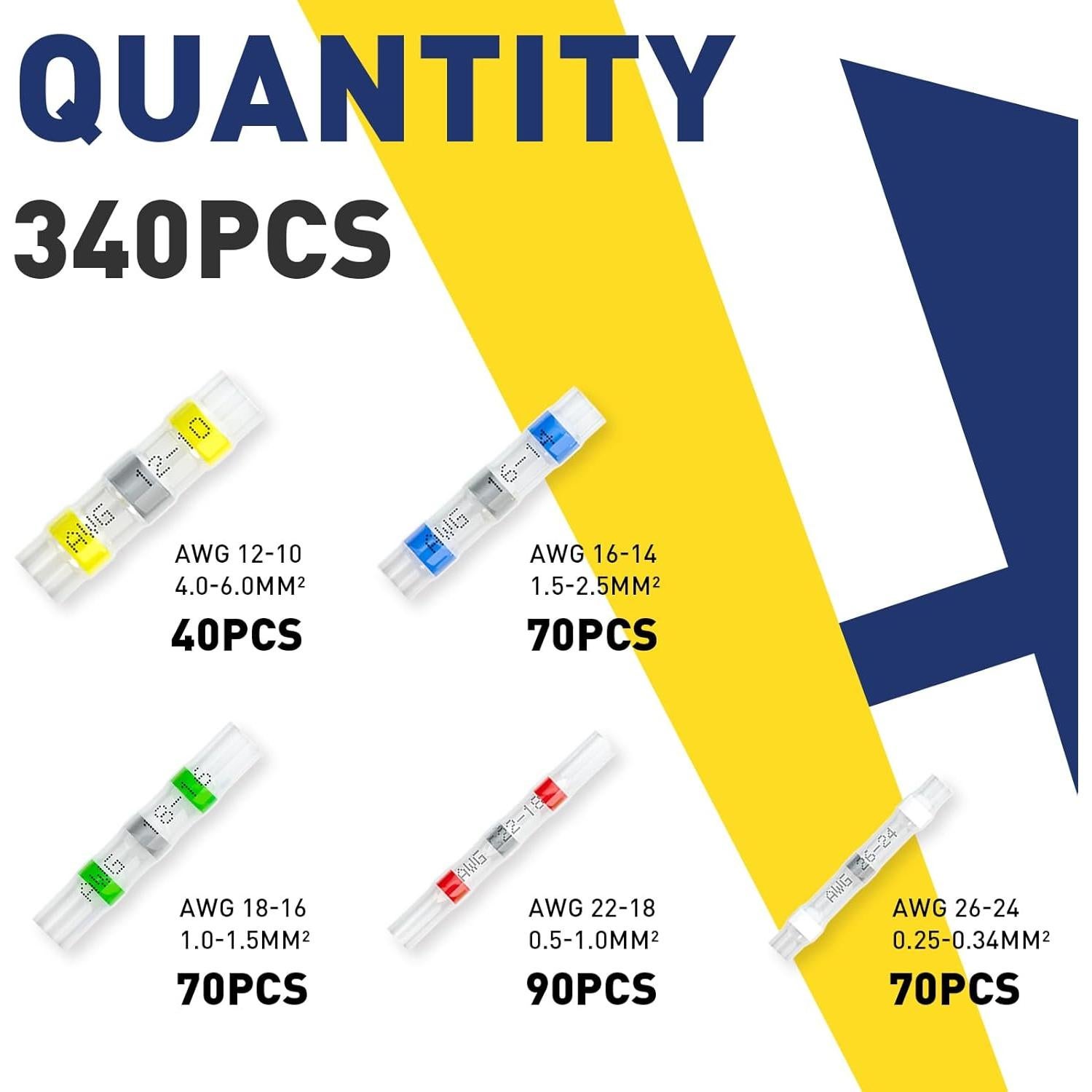 Kit de 340 Conectores de Cable Termoretráctiles Haisstronica