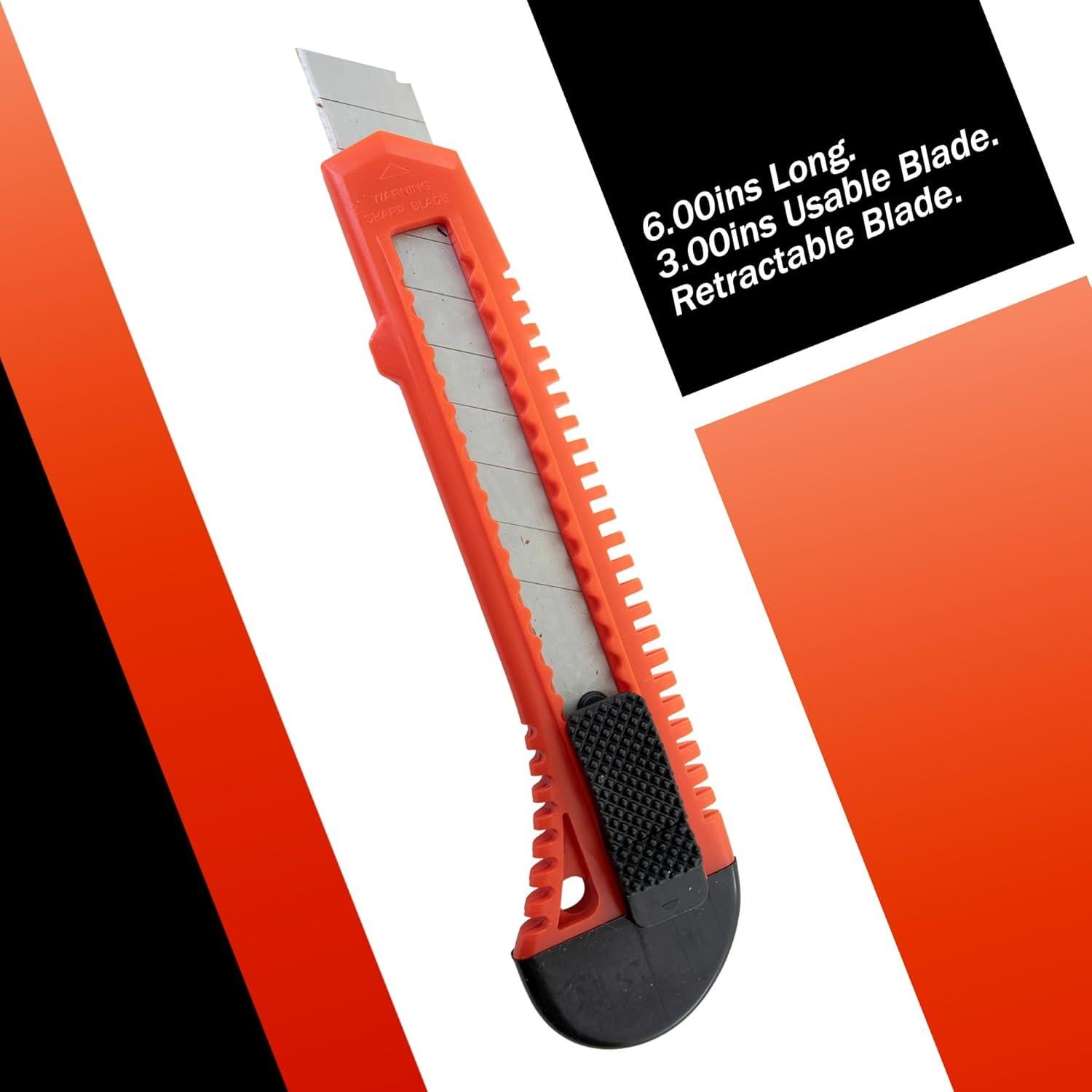 Cuchillo Utility Powertron 4-Pack Retráctil Rojo y Amarillo