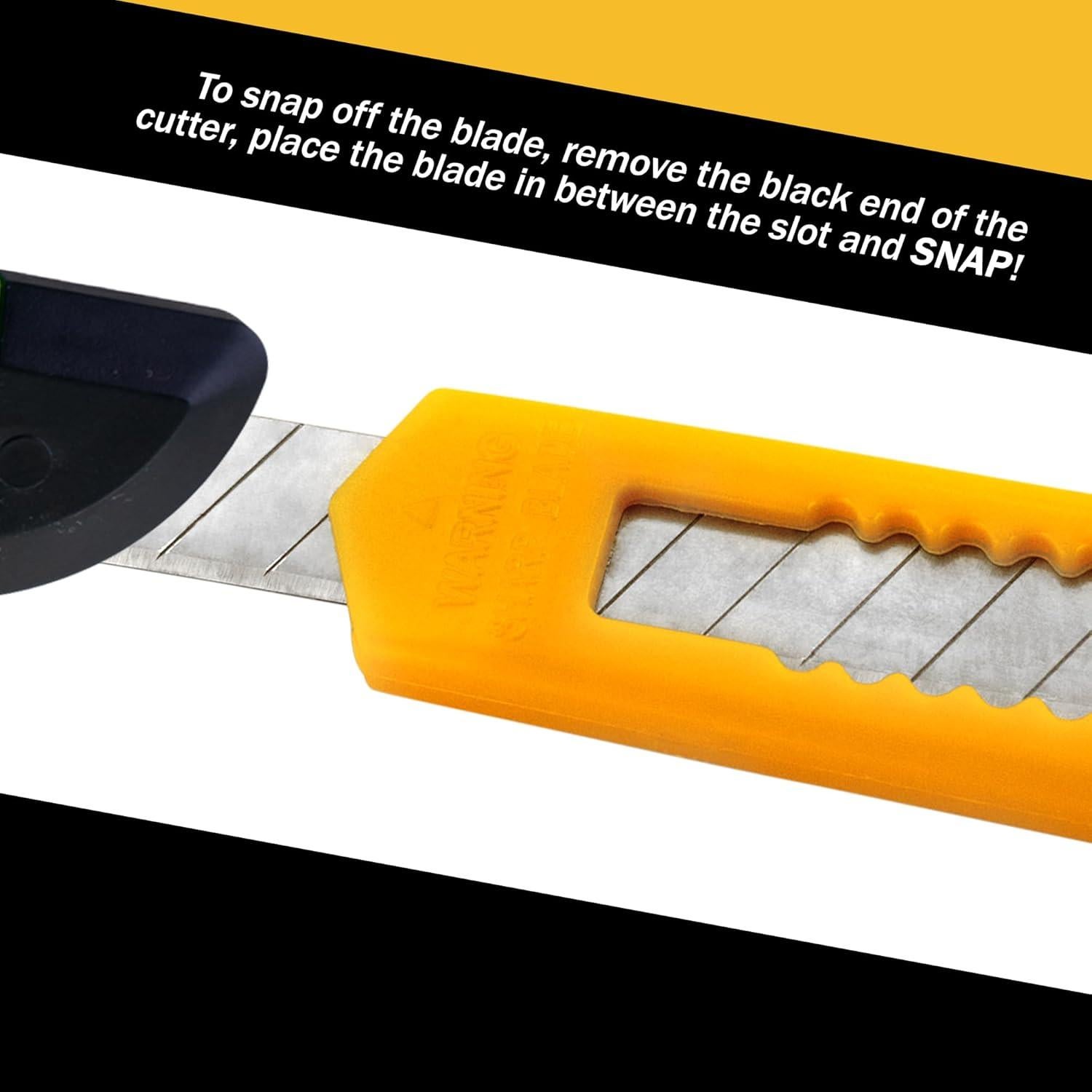 Cuchillo Utility Powertron 4-Pack Retráctil Rojo y Amarillo