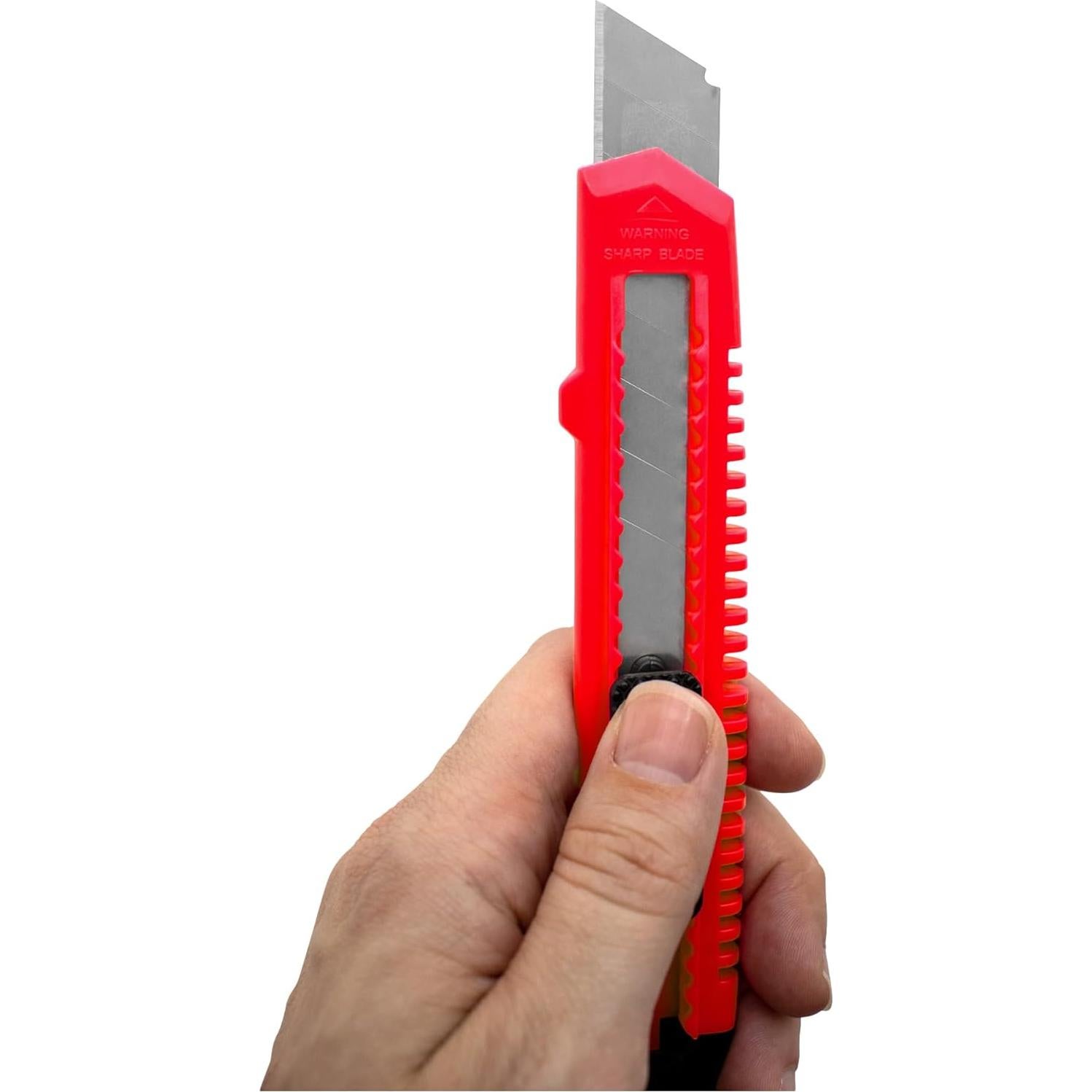 Cuchillo Utility Powertron 4-Pack Retráctil Rojo y Amarillo