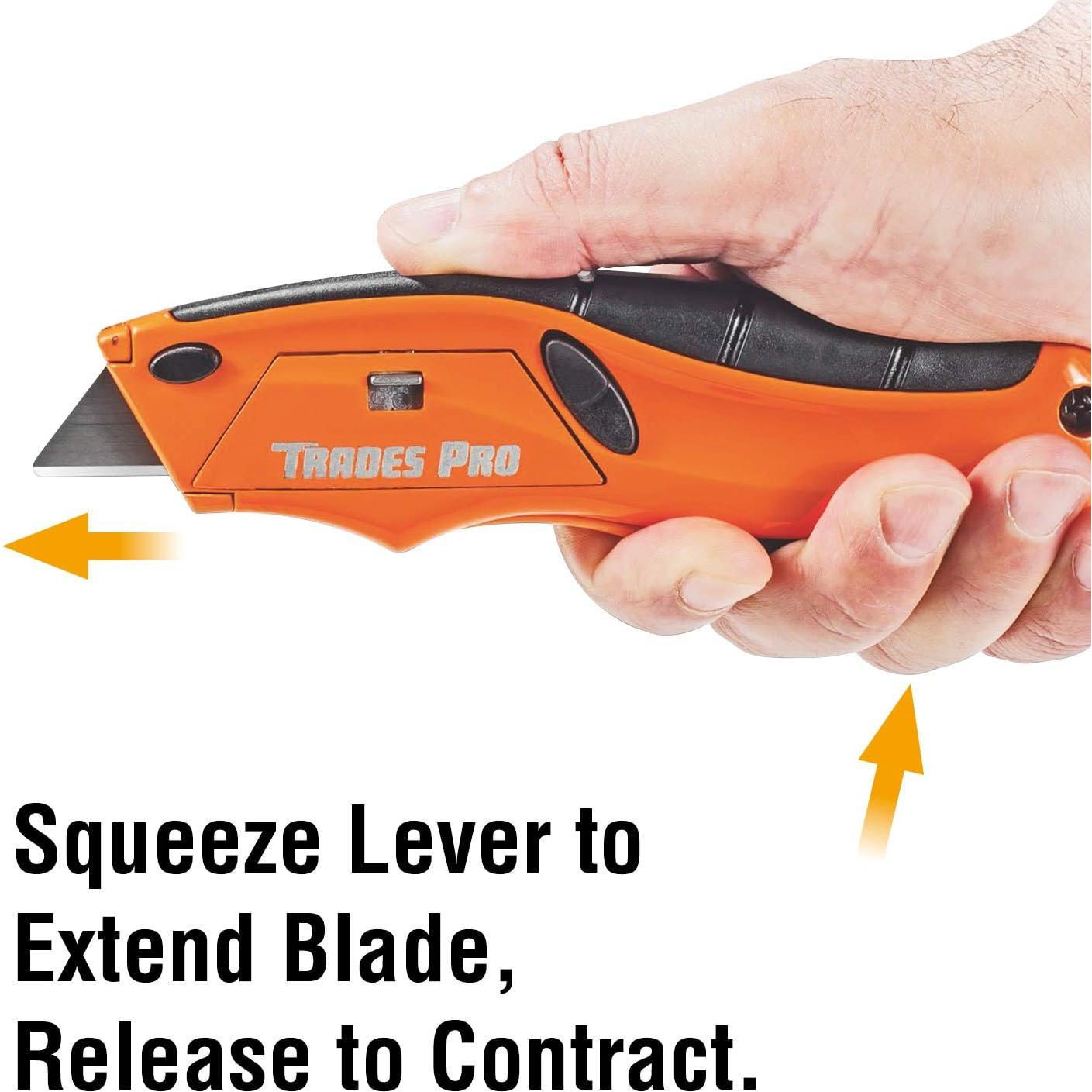 Cuchillo de Seguridad Retráctil Tradespro Squeeze 838013