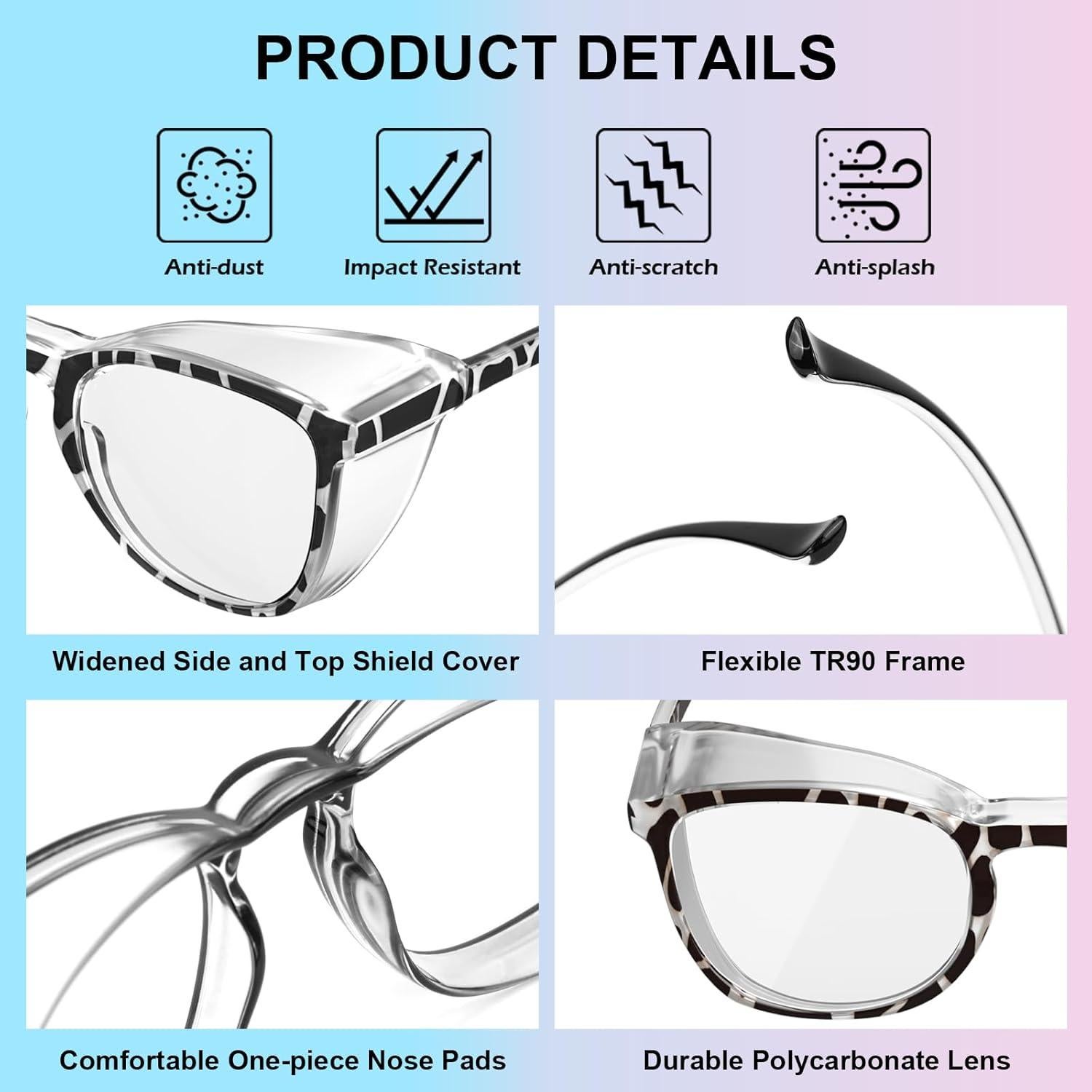 Gafas de Seguridad OXG Antivaho 4 Paquete Bloqueo Luz Azul