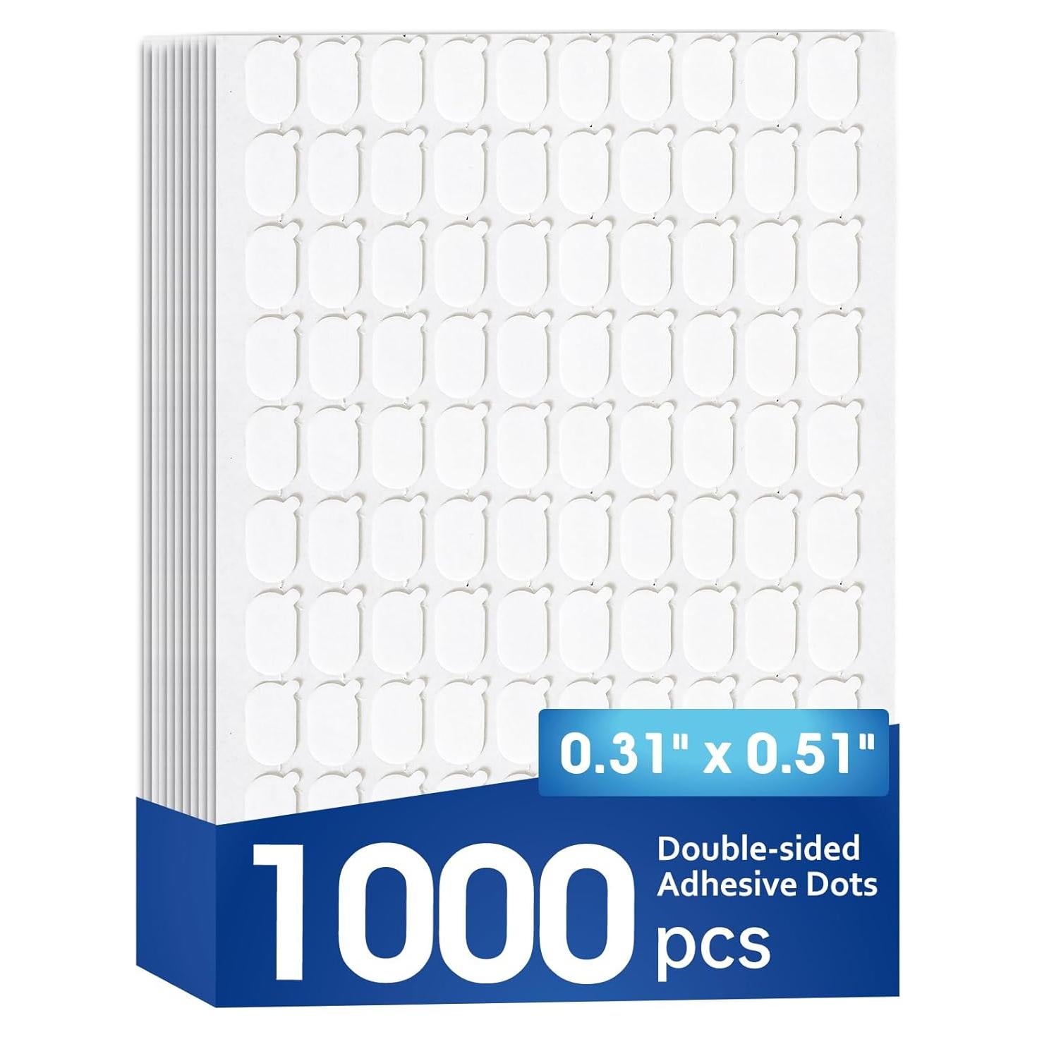 Puntos Adhesivos Doble Cara AROIC 1000 Pcs 0.79x1.29 cm