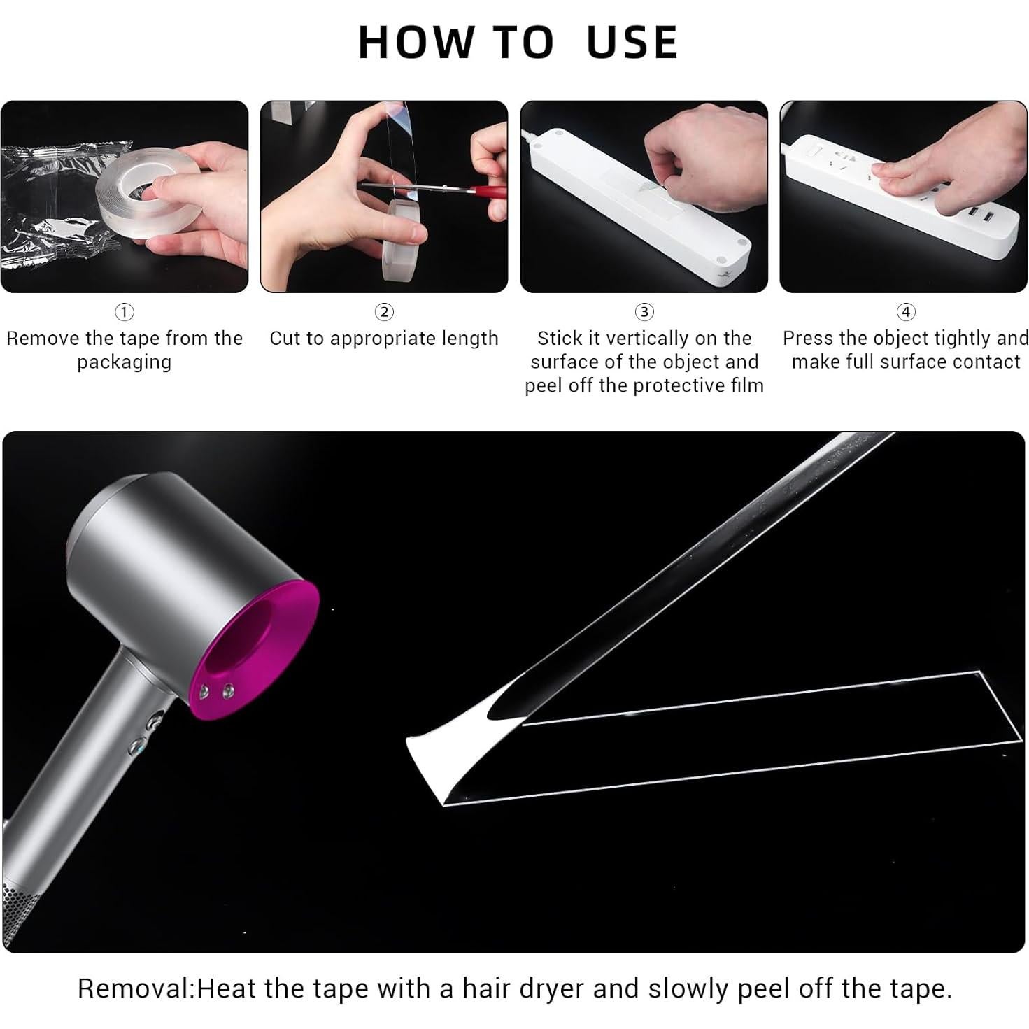 Cinta Adhesiva Doble Cara SUTOUG 3m, Removible y Reutilizable