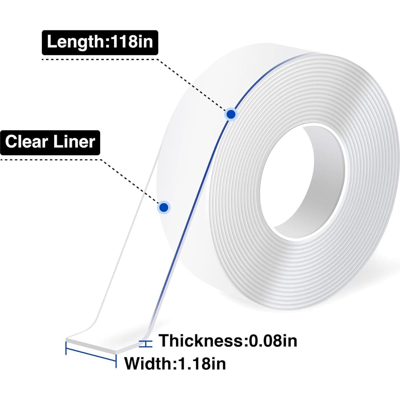 Cinta Doble Cara Alta Resistencia QKadhener 3m Transparente